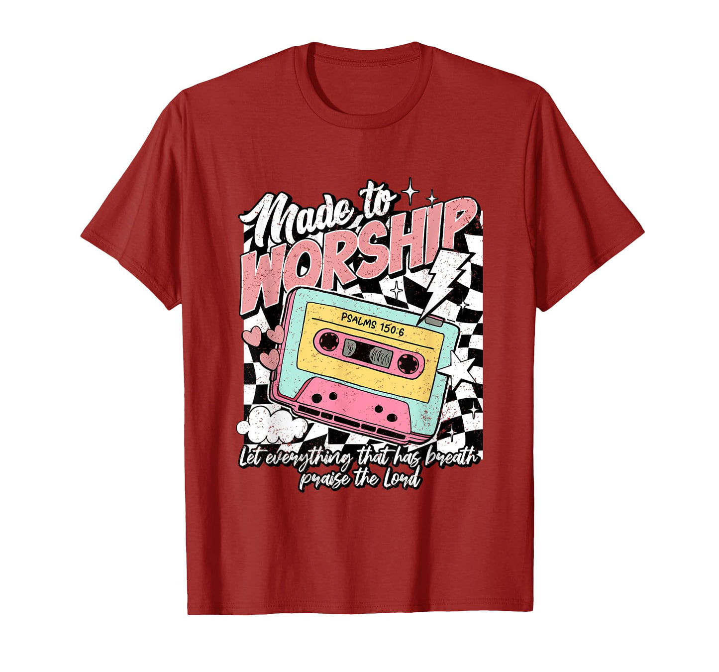 Made To Worship Psalms 150:6 Retro Style T-Shirt