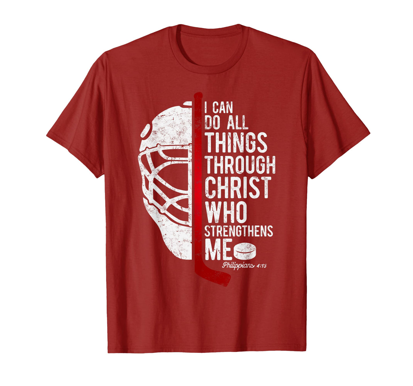 Christian Hockey Bible Verse Philippians Religious Hockey T-Shirt