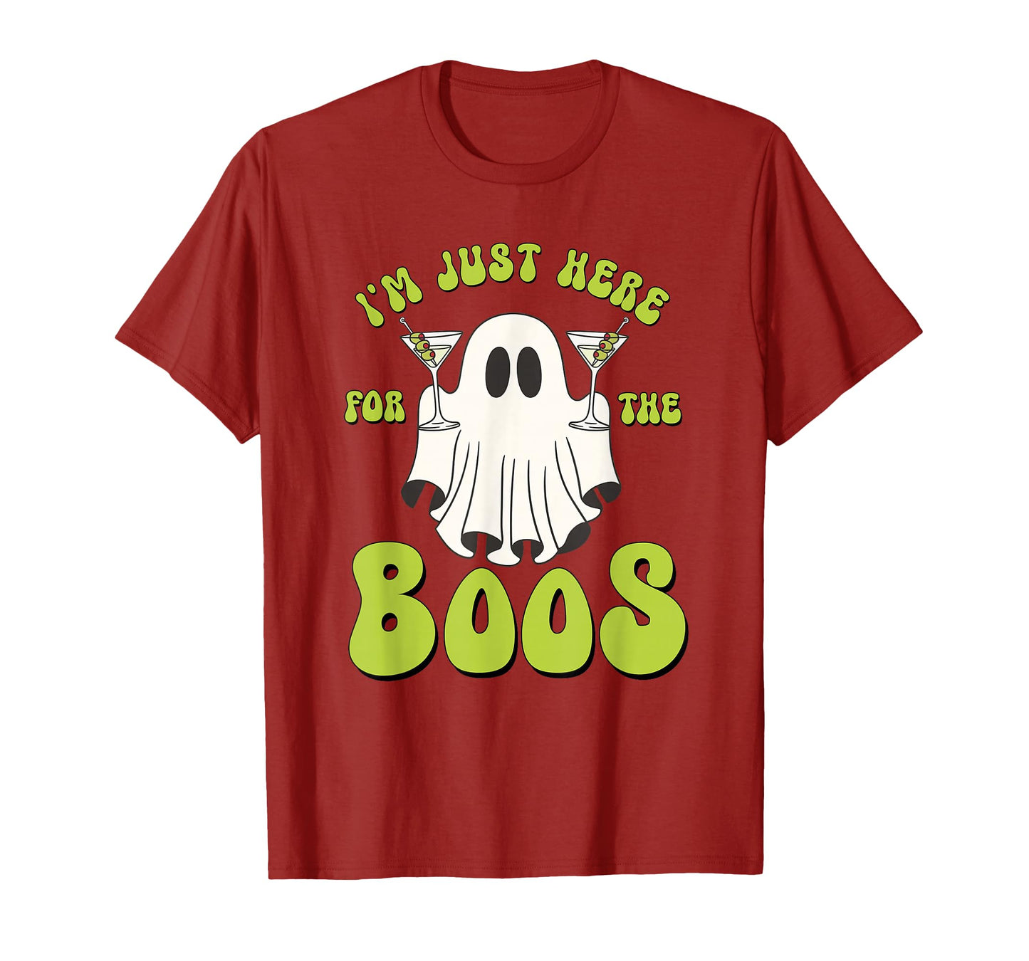 I'm Just Here for The Boos Funny Halloween Ghost Martini T-Shirt