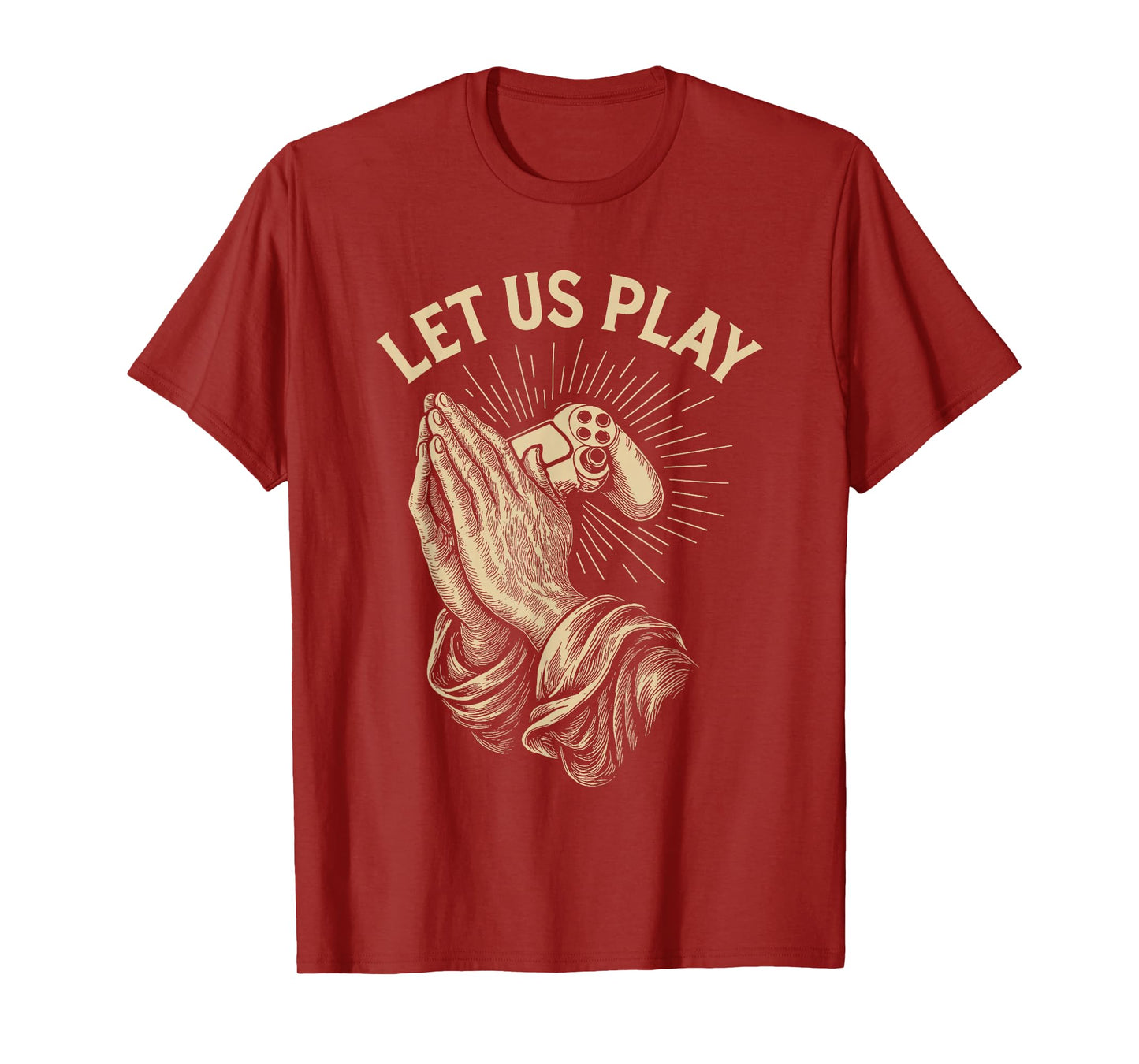 Funny Gamer Prayer Pun Video Game Controller Retro Gaming T-Shirt