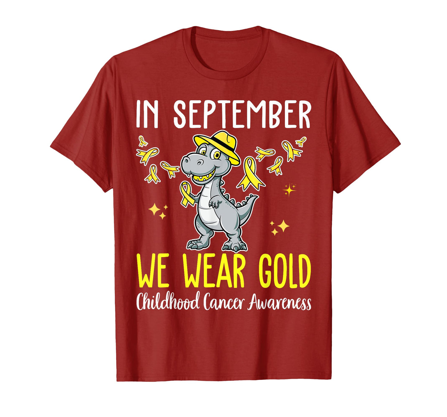 in September We Wear Gold Childhood Cancer Awareness Ribbon T-Shirt