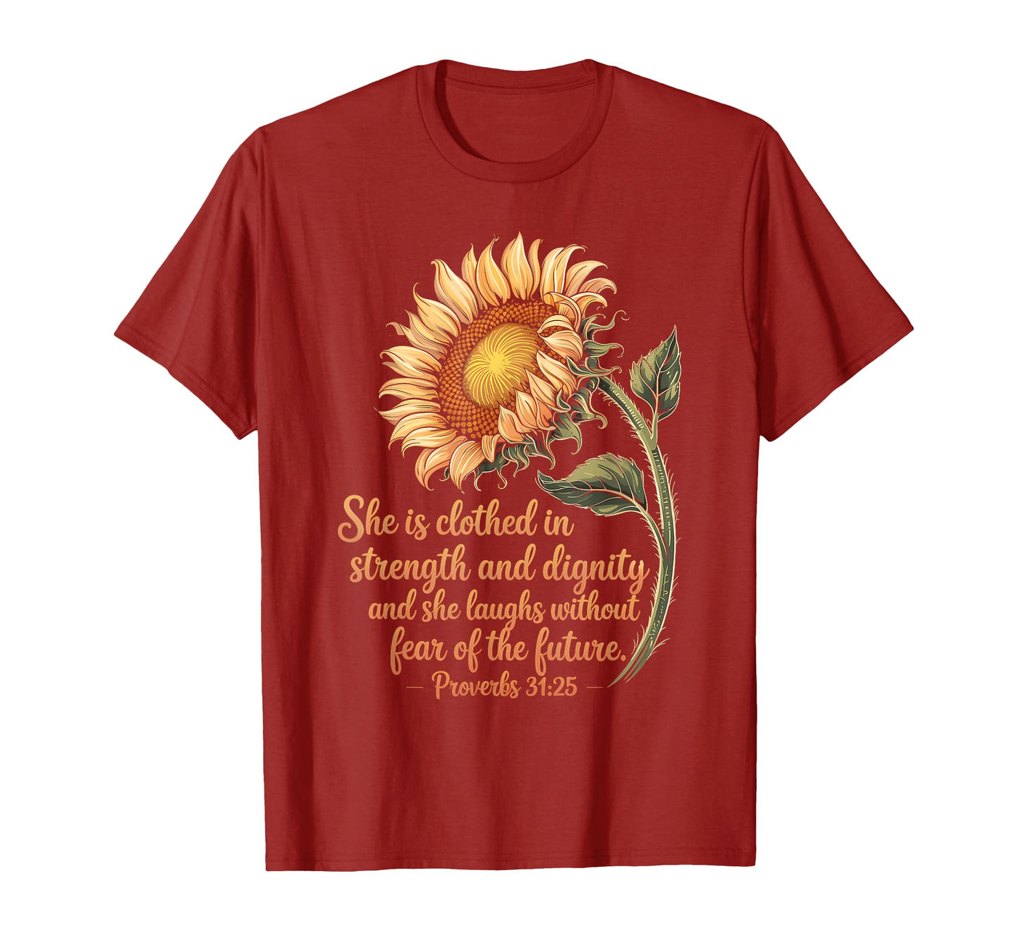 Christian Faith Love Sunflower Scripture Religious T-Shirt