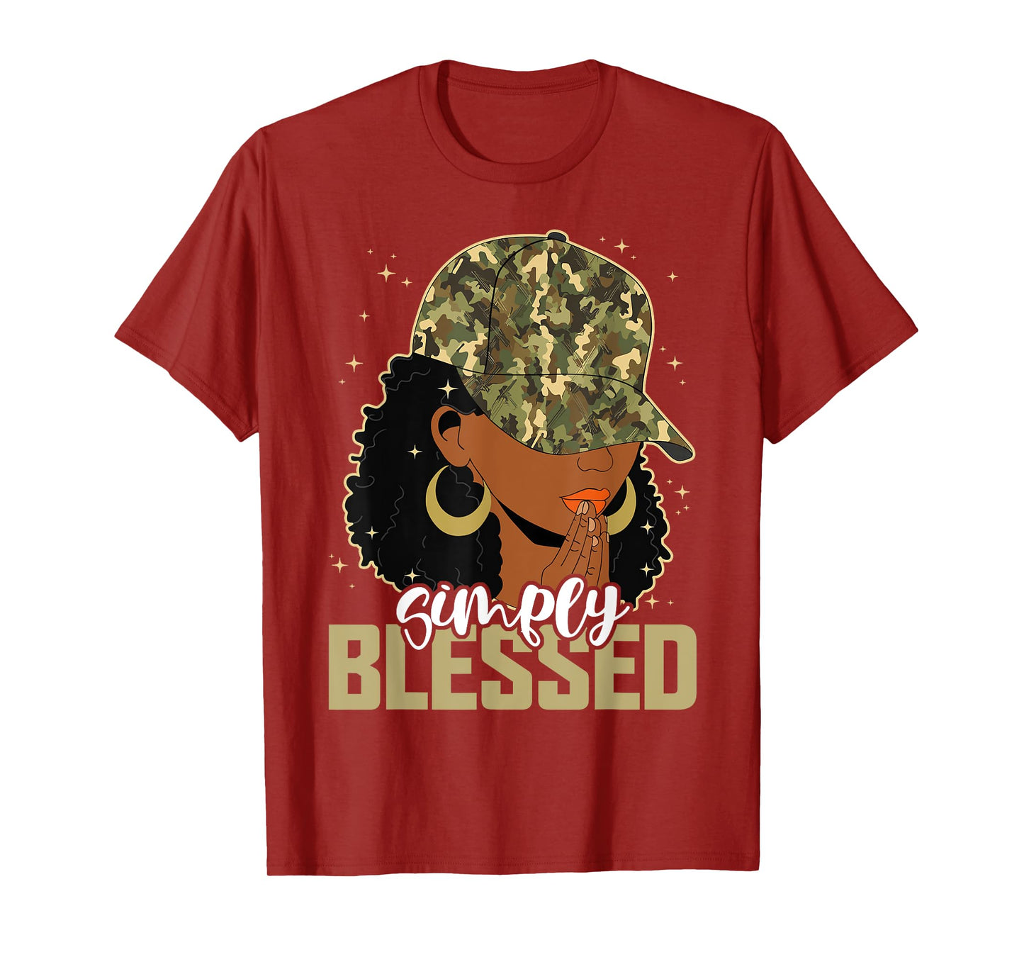 Blessed Black Woman Praying Afro African American Christian T-Shirt