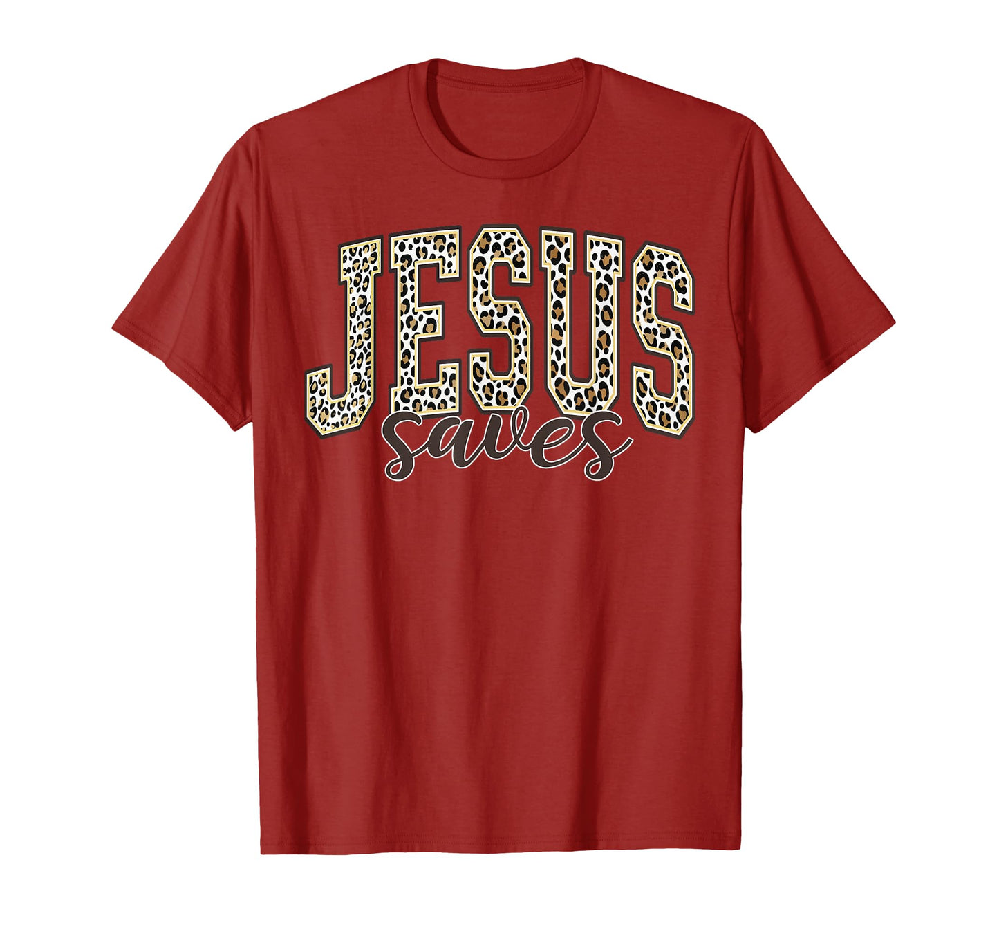 Jesus Saves Christian Cross God Faith Bible Leopard Pray T-Shirt