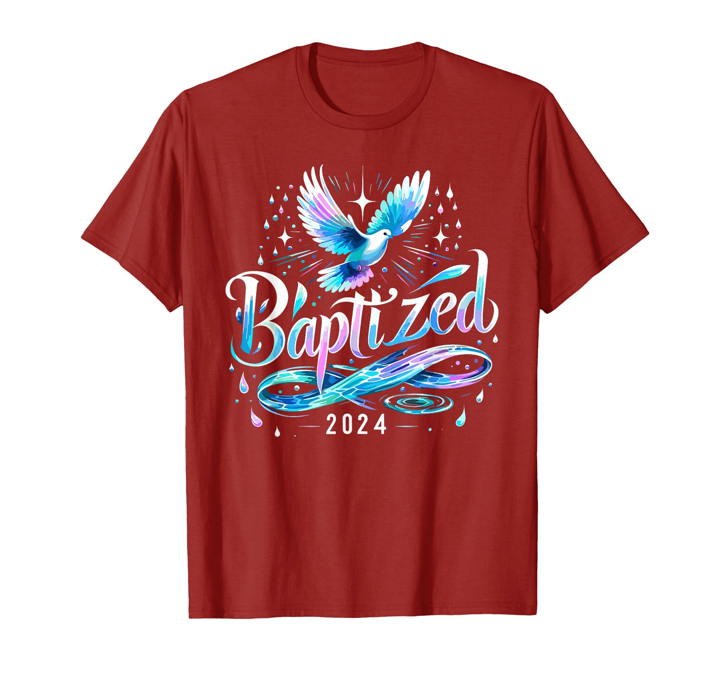 Baptized 2024 Shirt Christian Water Baptism Church Group T-Shirt
