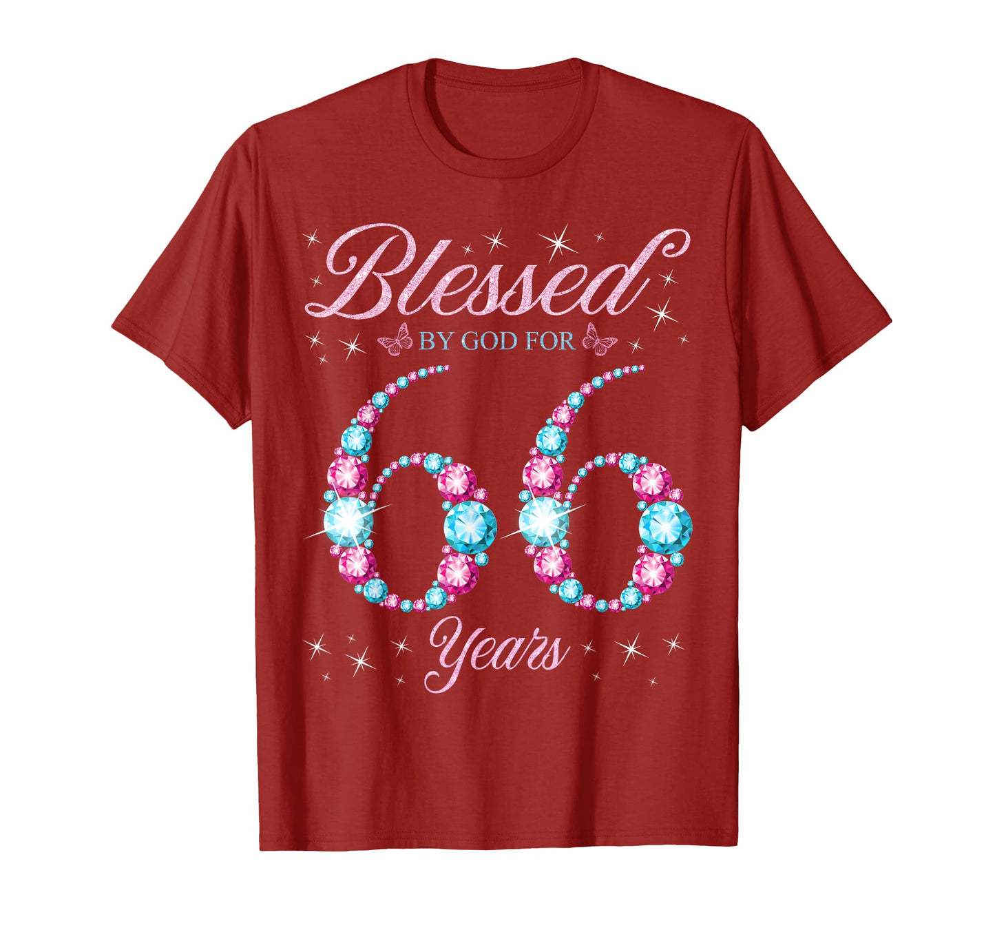 Blessed By God For 66 Years Old 66th Birthday Woman Queen T-Shirt