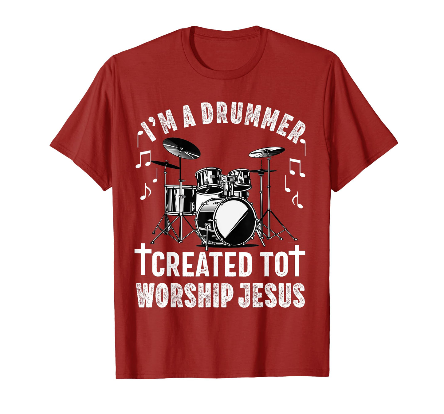 Christian Drummer Drum Player Stick Men Jesus Worship Music T-Shirt