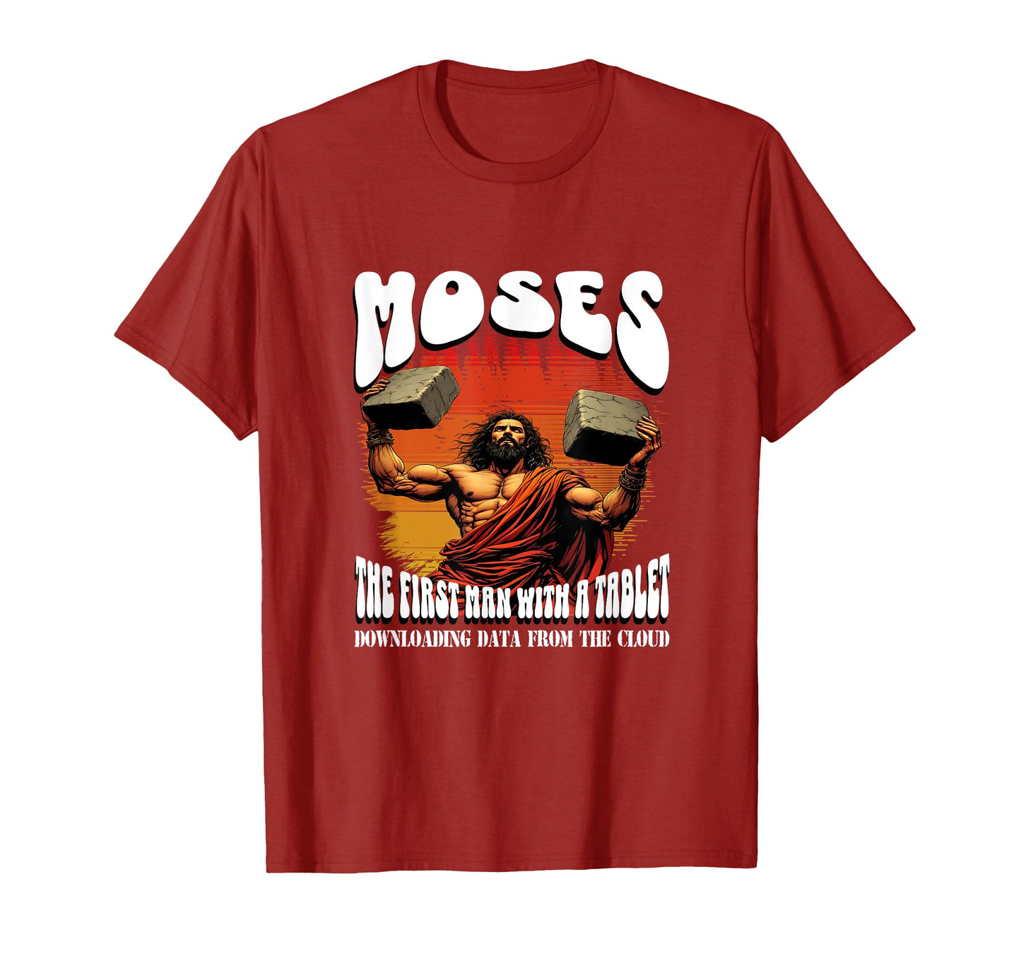 Funny Jewish Passover Moses Tablet Data Cloud Computing T-Shirt