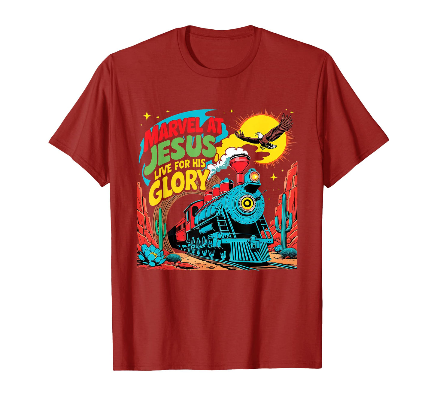 Marvel at Jesus Train Theme Christian VBS 2025 T-Shirt