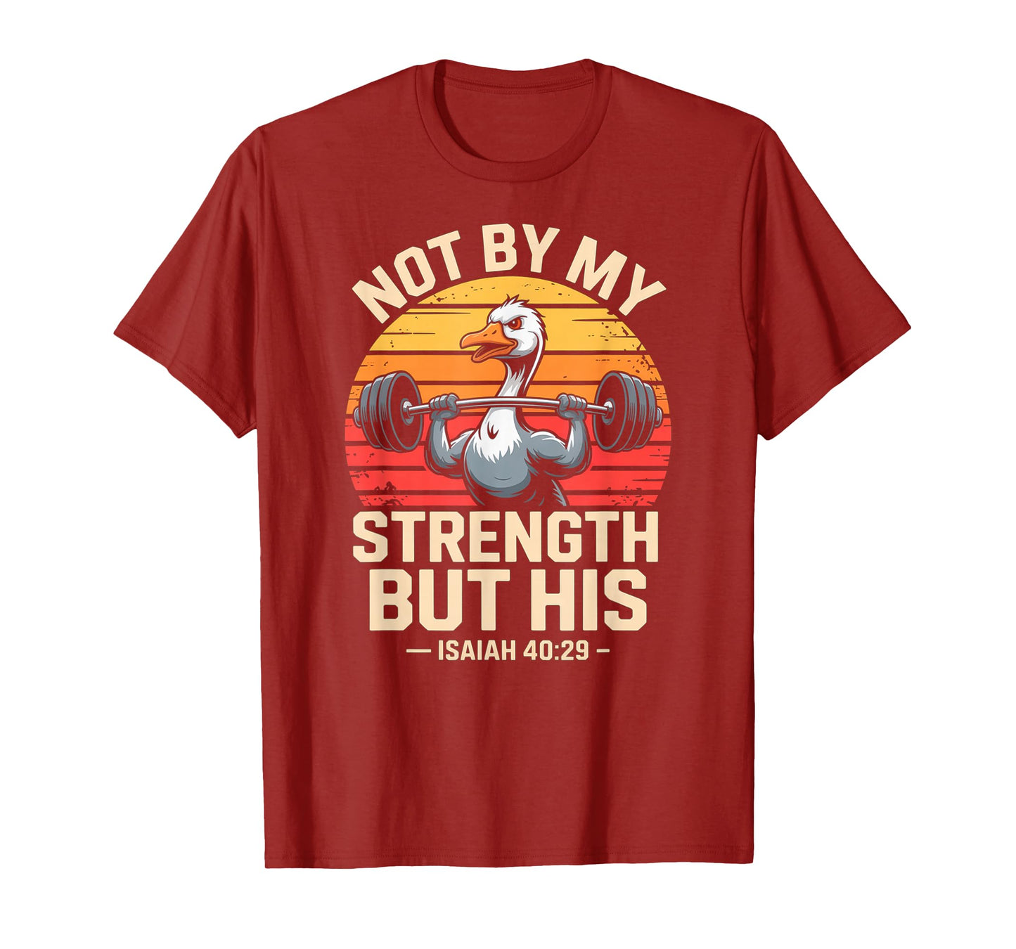Not by My Strength But His Jesus Gym Silly Goose T-Shirt