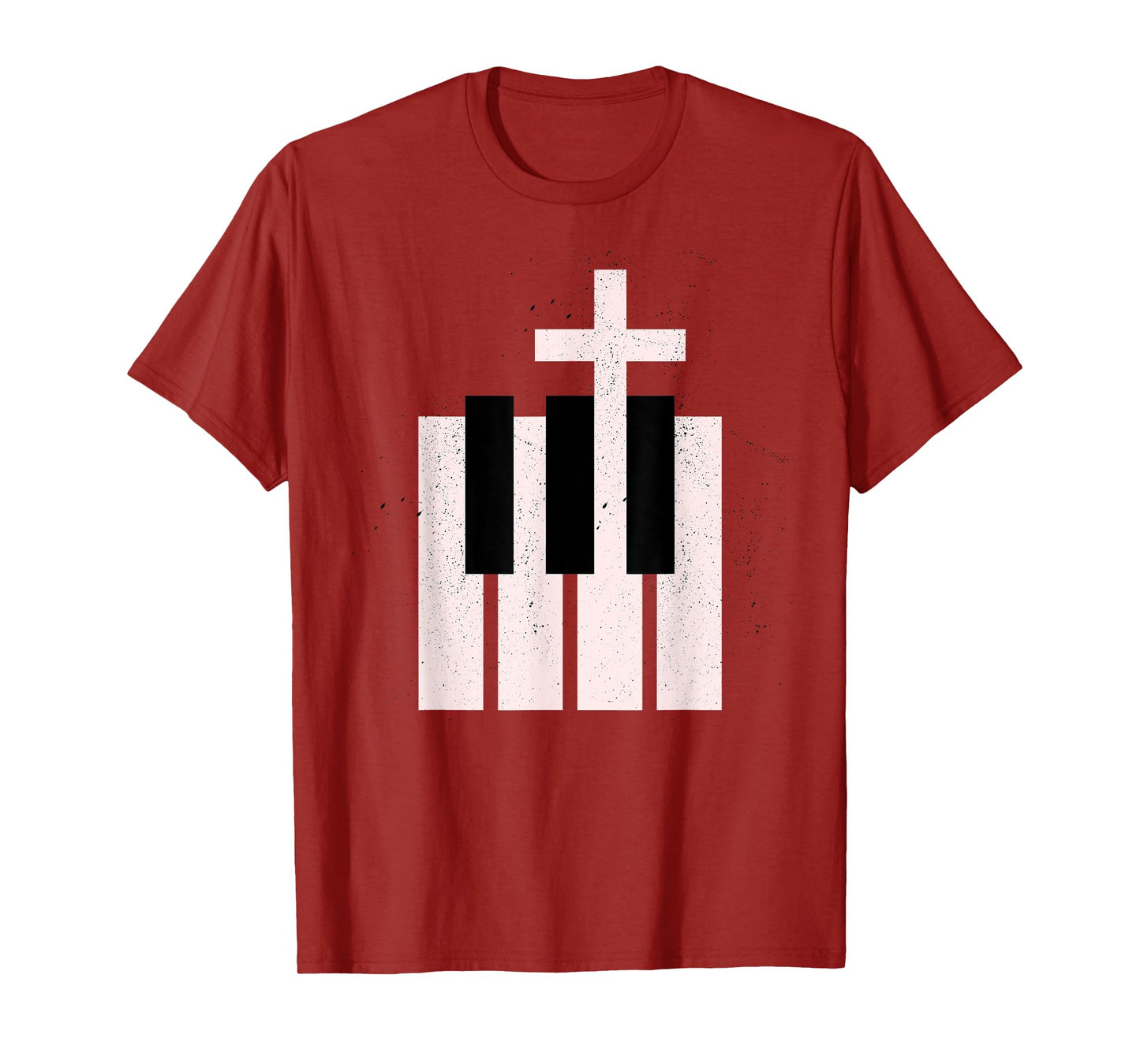 Worship Music Praise Band Christian Cross Piano T-Shirt