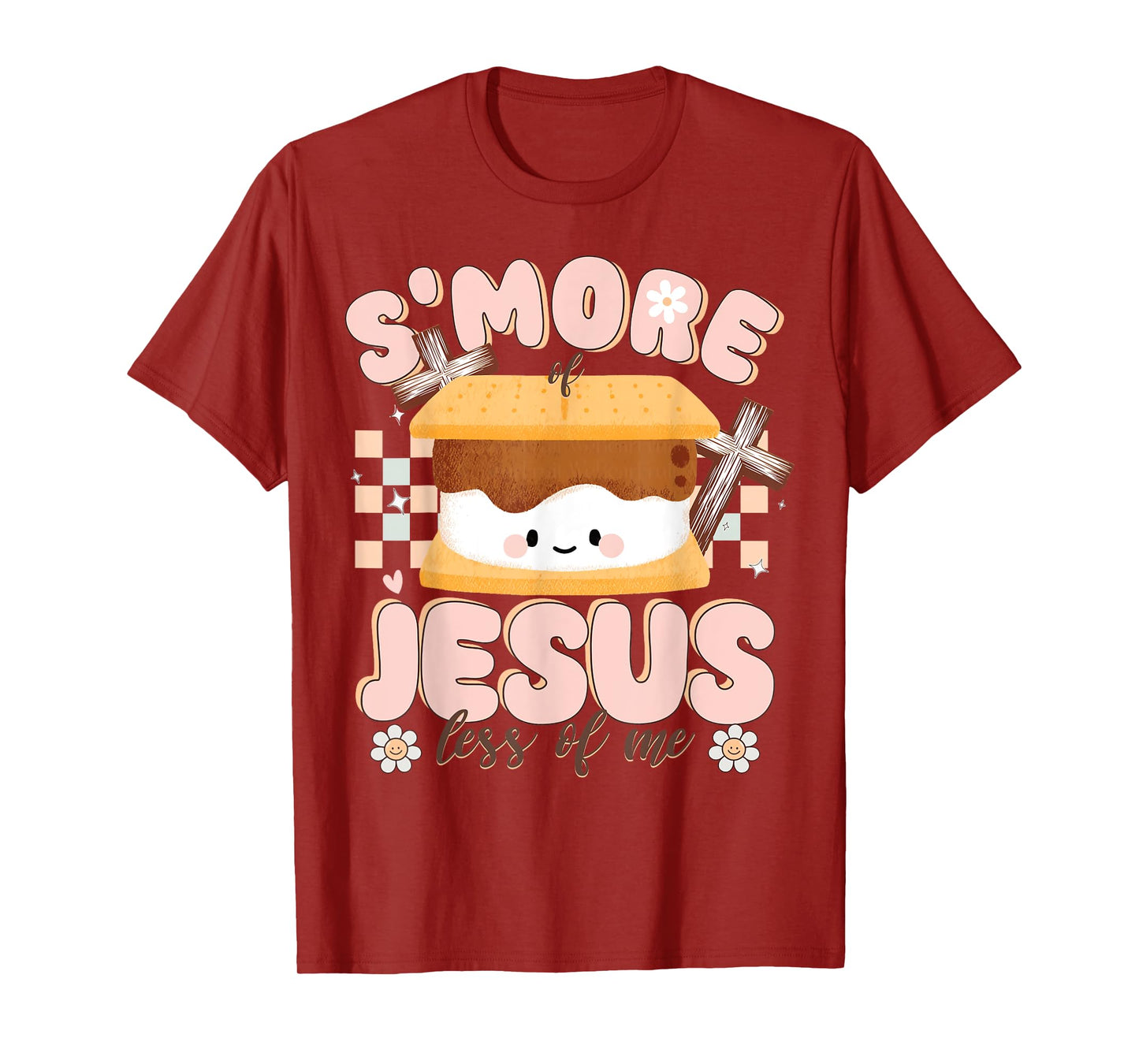 Smore Of Jesus Less Of Me Christian Camper Camping Crew T-Shirt