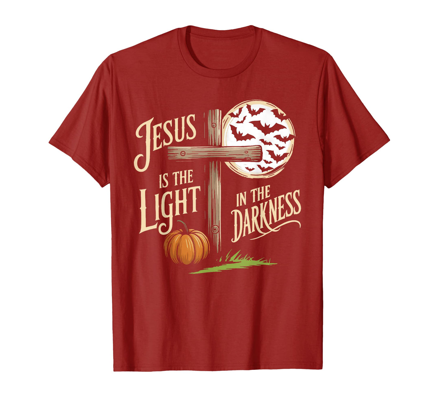 Jesus is The Light in The Darkness Christian Halloween T-Shirt