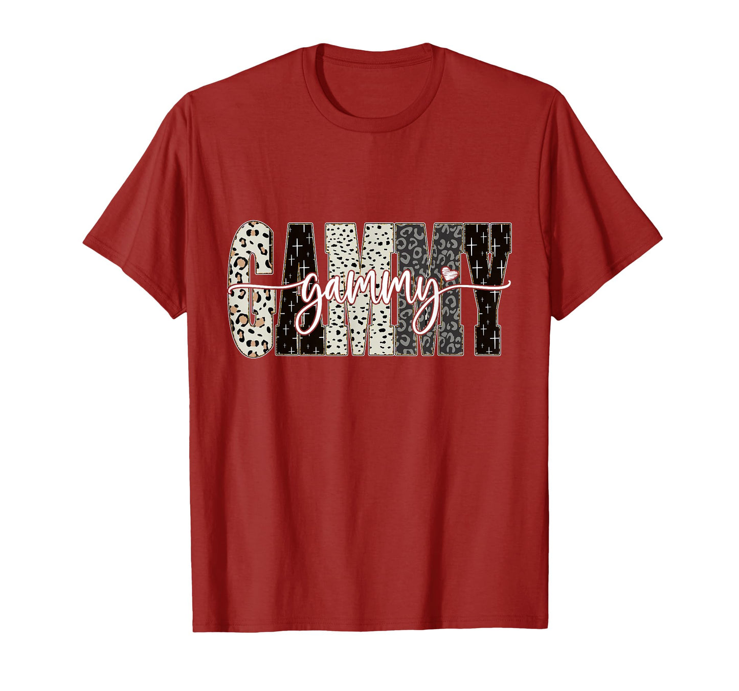 Gammy Bible Leopard Cross Faith and Love Christian Women T-Shirt