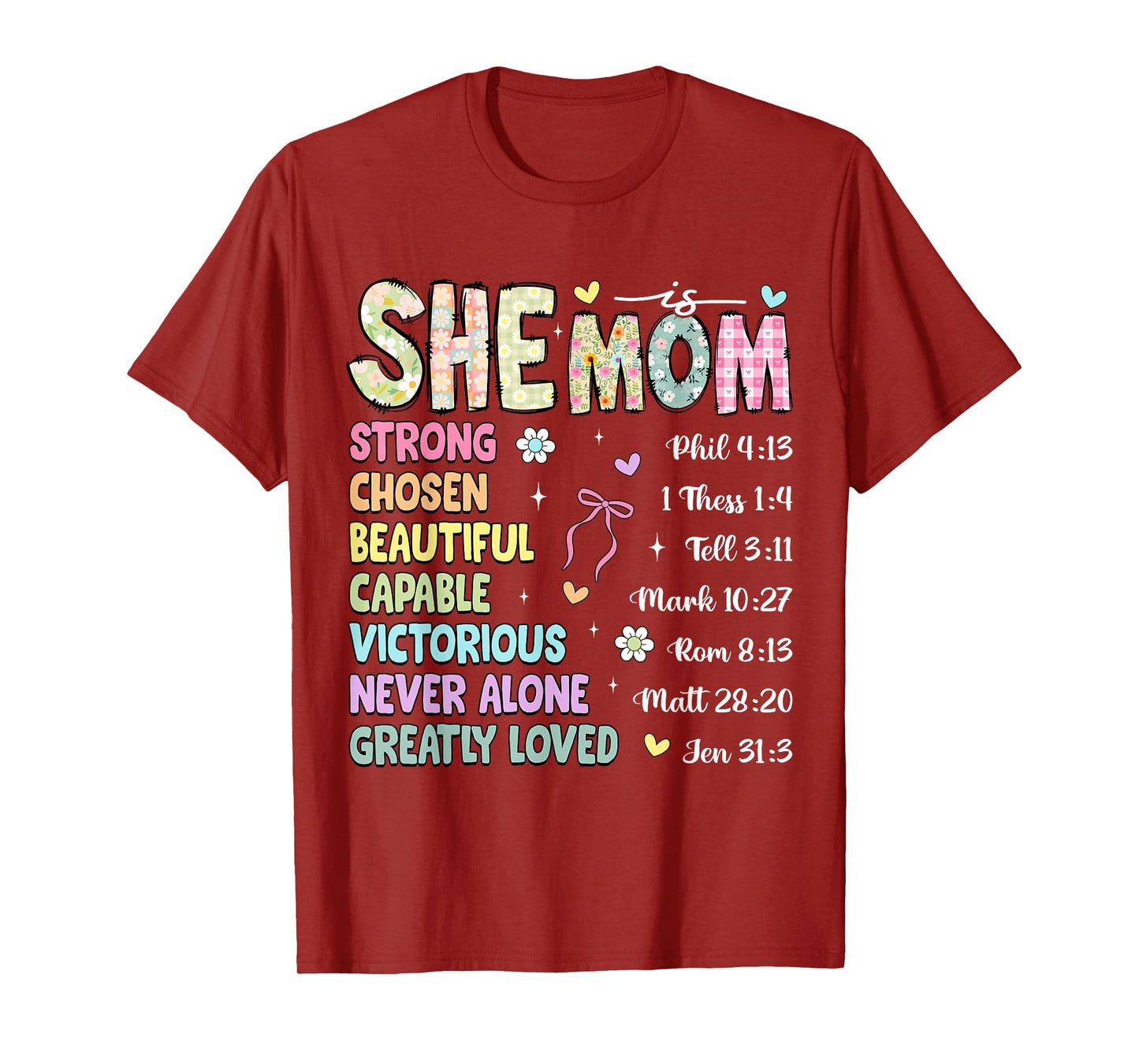 She Is Mom Christian Mother's Day Jesus Mama Religious Women T-Shirt