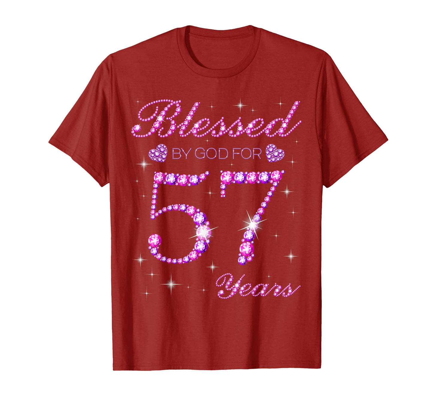 Blessed by God for 57 Years Old 57th Birthday Party T-Shirt