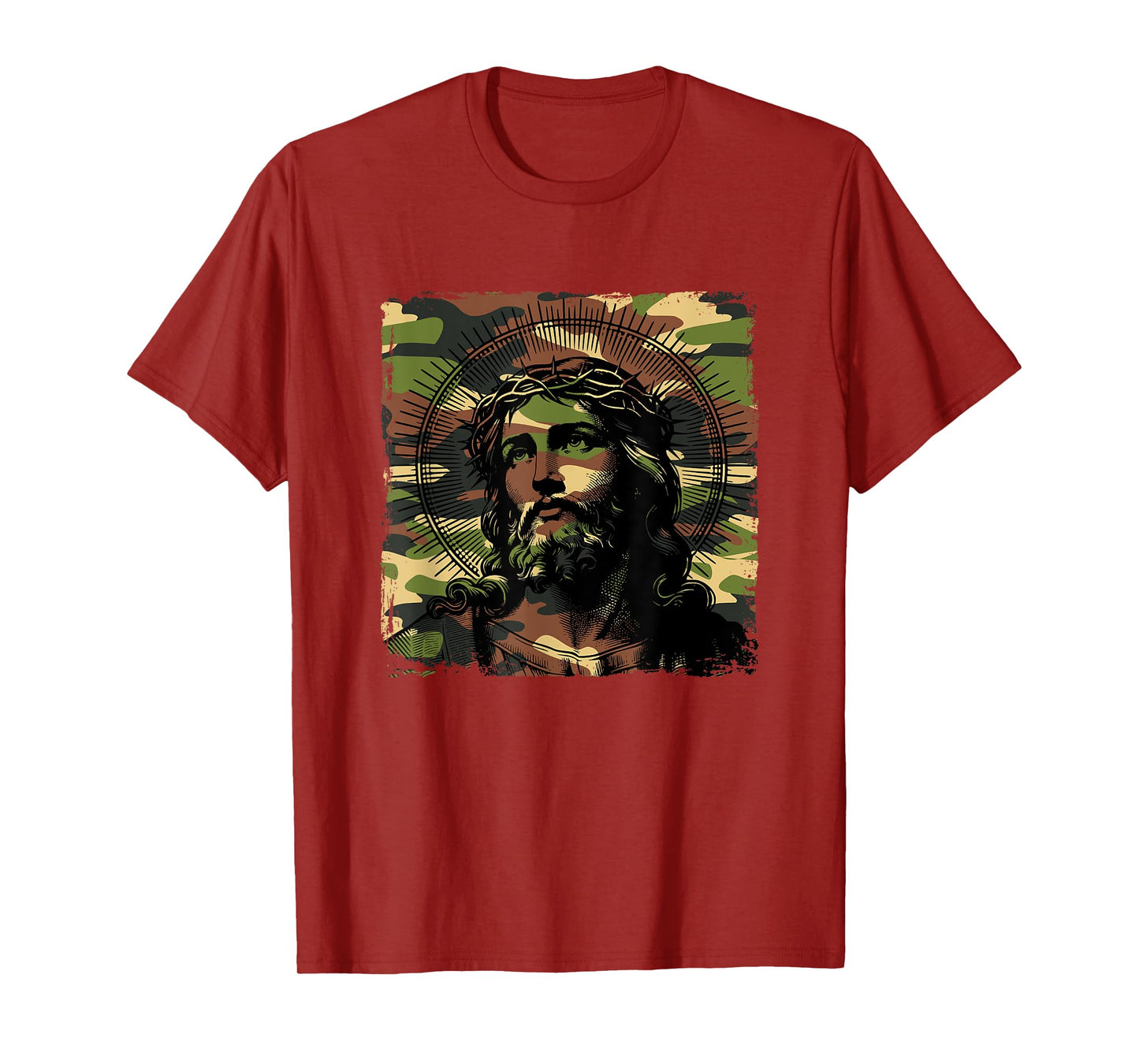Jesus Camo Camouflage Christian Bible Faith Hunting Church T-Shirt