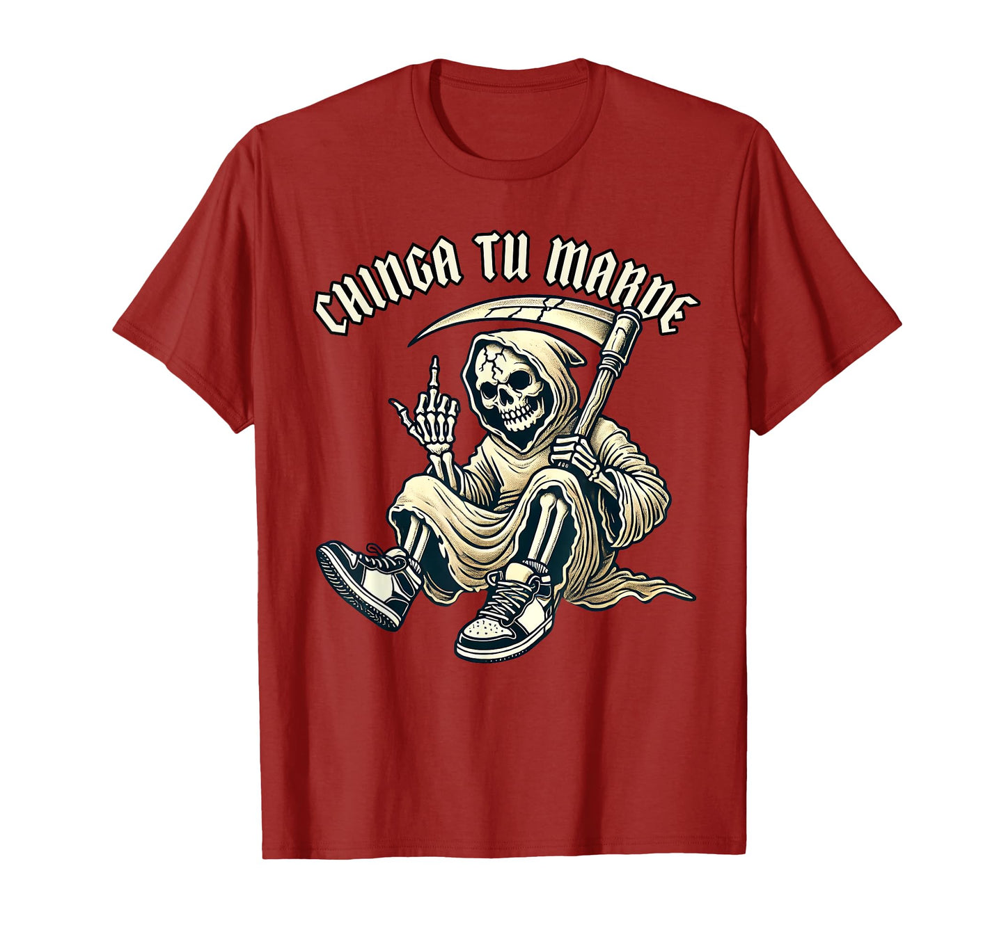 Funny cholo Latino Mexican Chinga Tu Madre Skelton T-Shirt