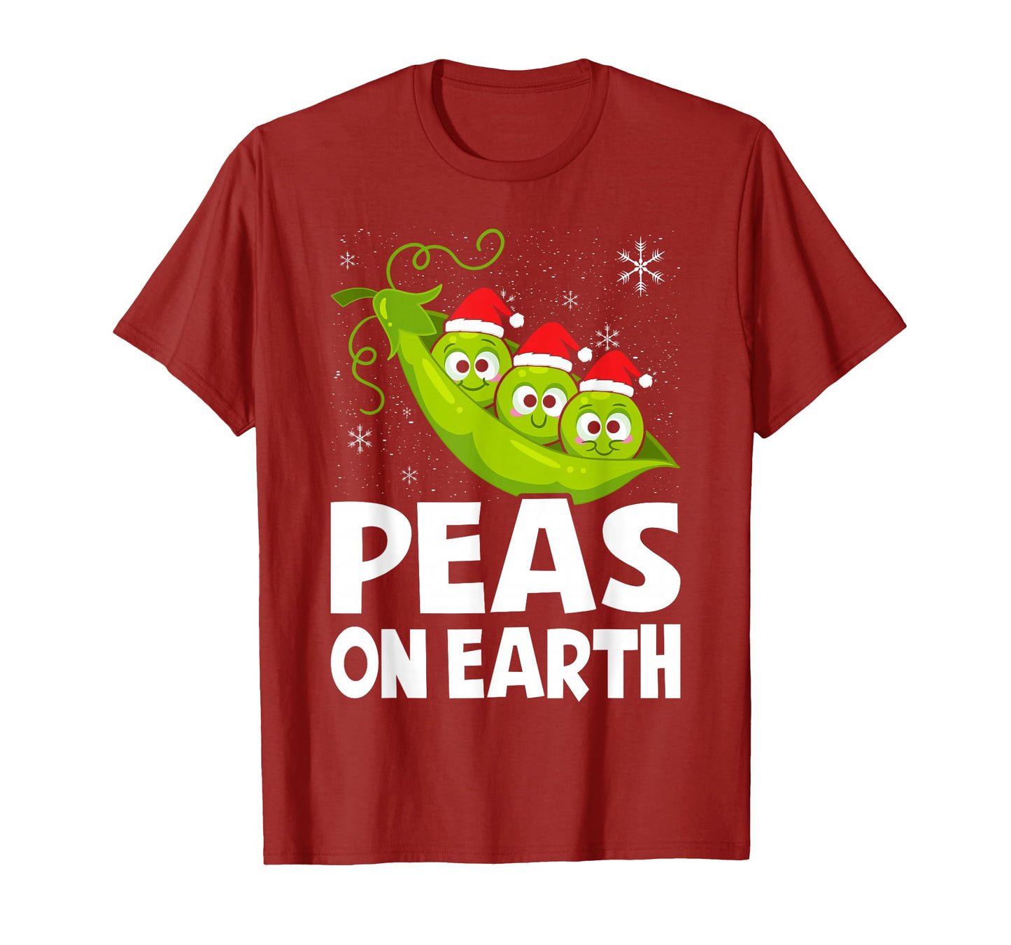 Christmas Pun Lover Peas on Earth World Peace Vegan T-Shirt