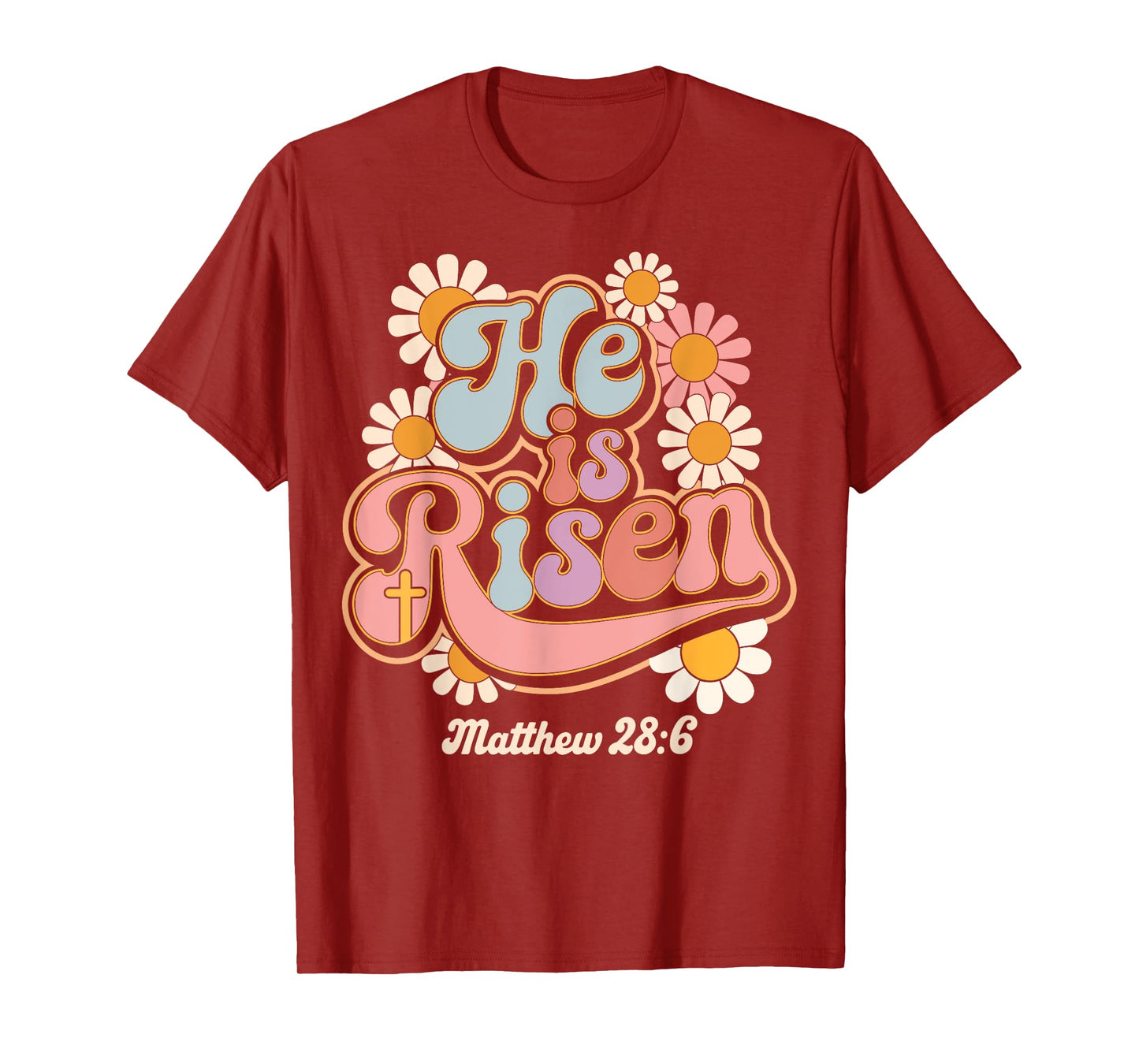 He is risen groovy retro style for christian easter T-Shirt