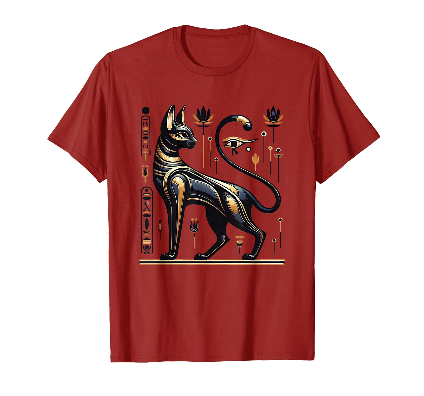 Bastet Ancient Egypt Cat God Hieroglyphic Egyptian History T-Shirt