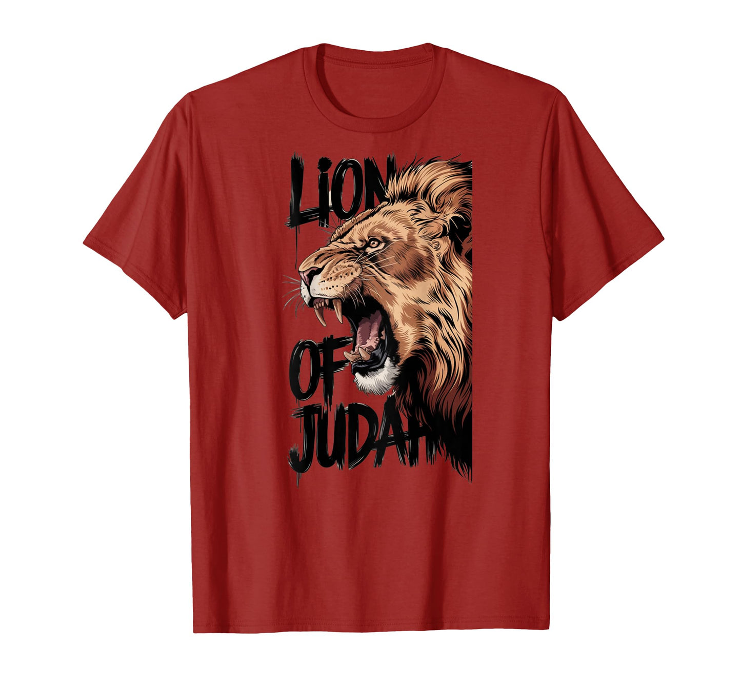 Hebrew Israelite Judah Lion Lion of Judah T-Shirt, Unisex-Adults, White, Small, Short Sleeve