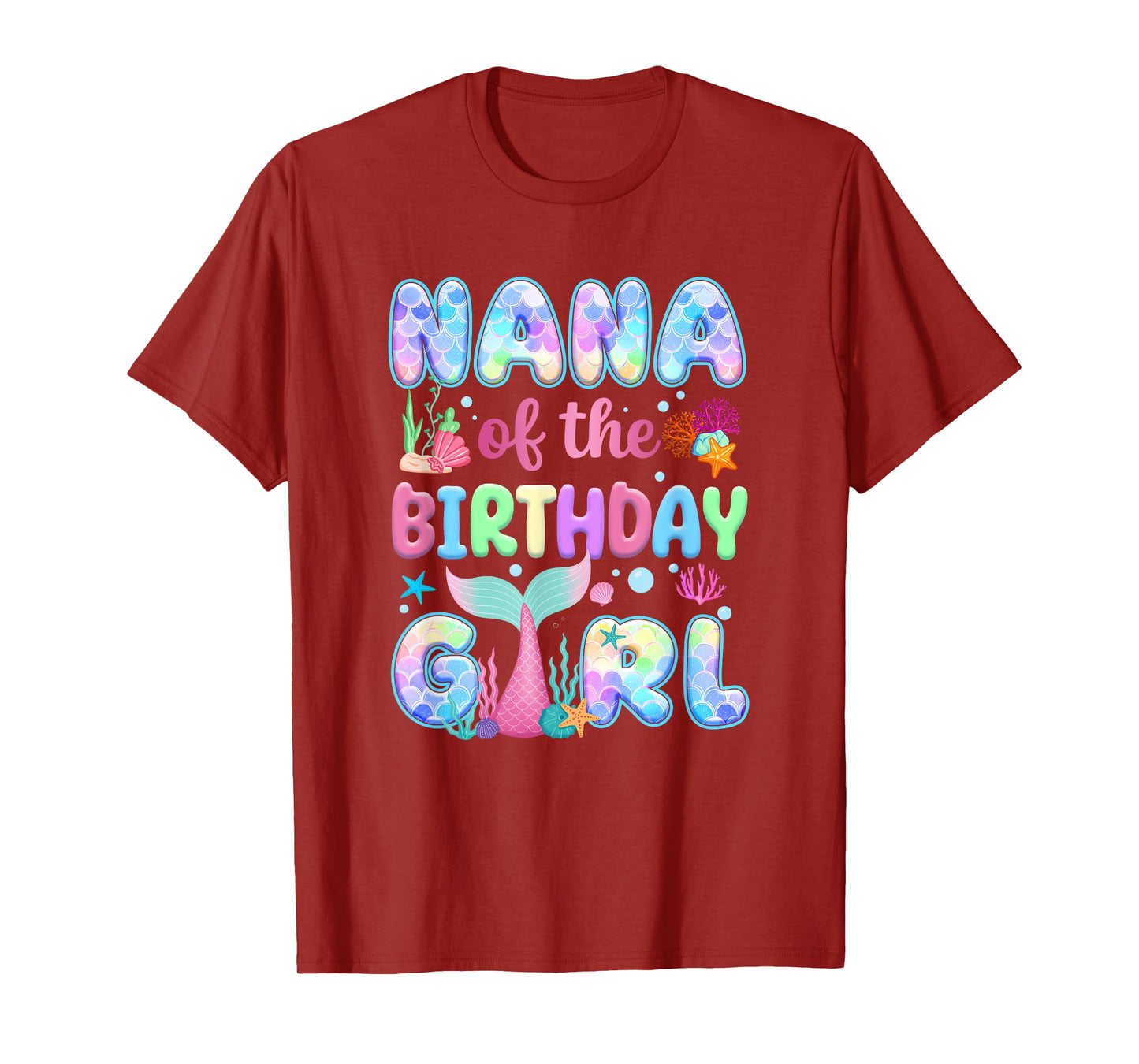 Nana Of The Birthday Mermaid Girl Family Matching Party T-Shirt