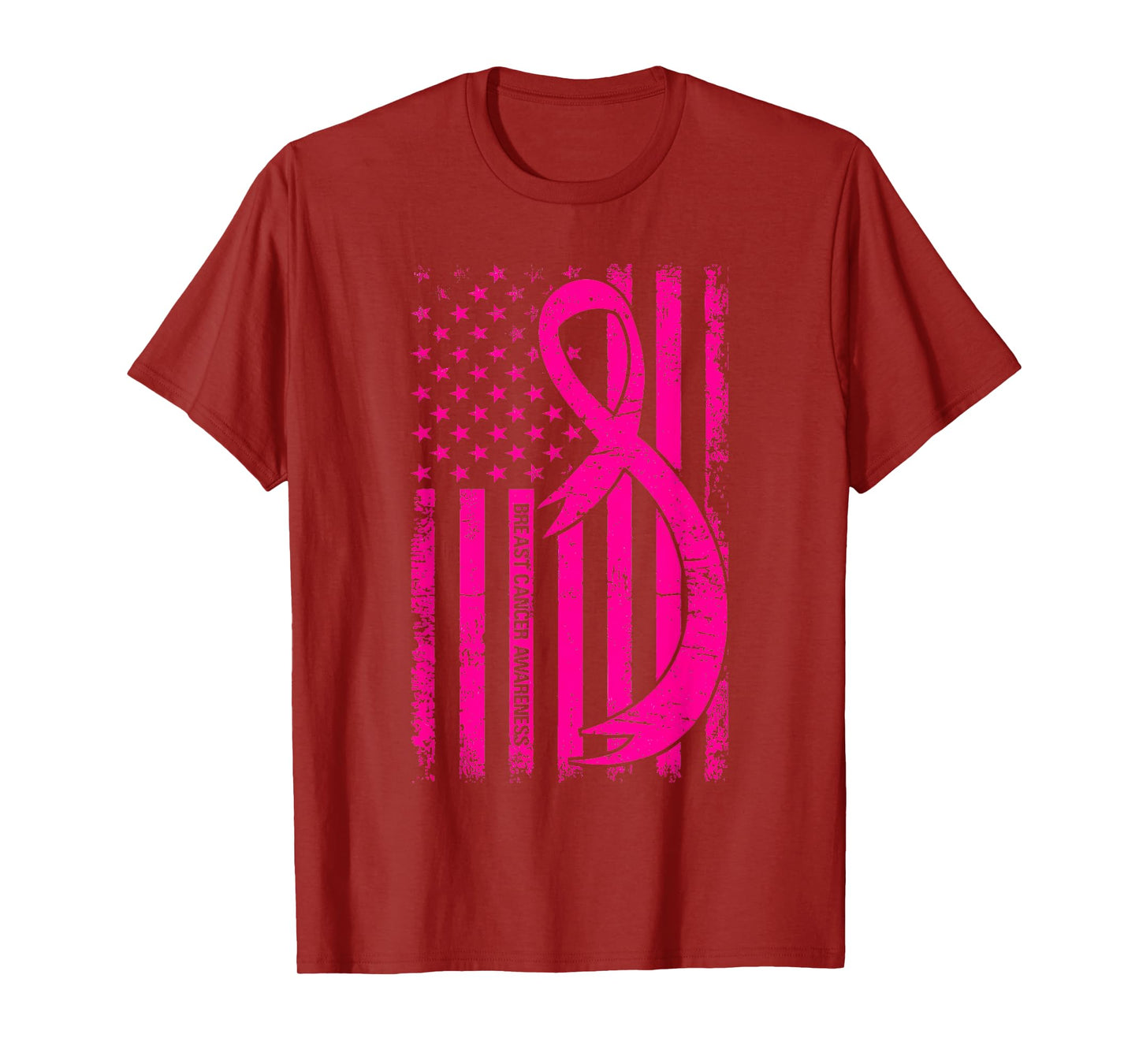 Alone American Flag Pink Ribbon T-Shirt
