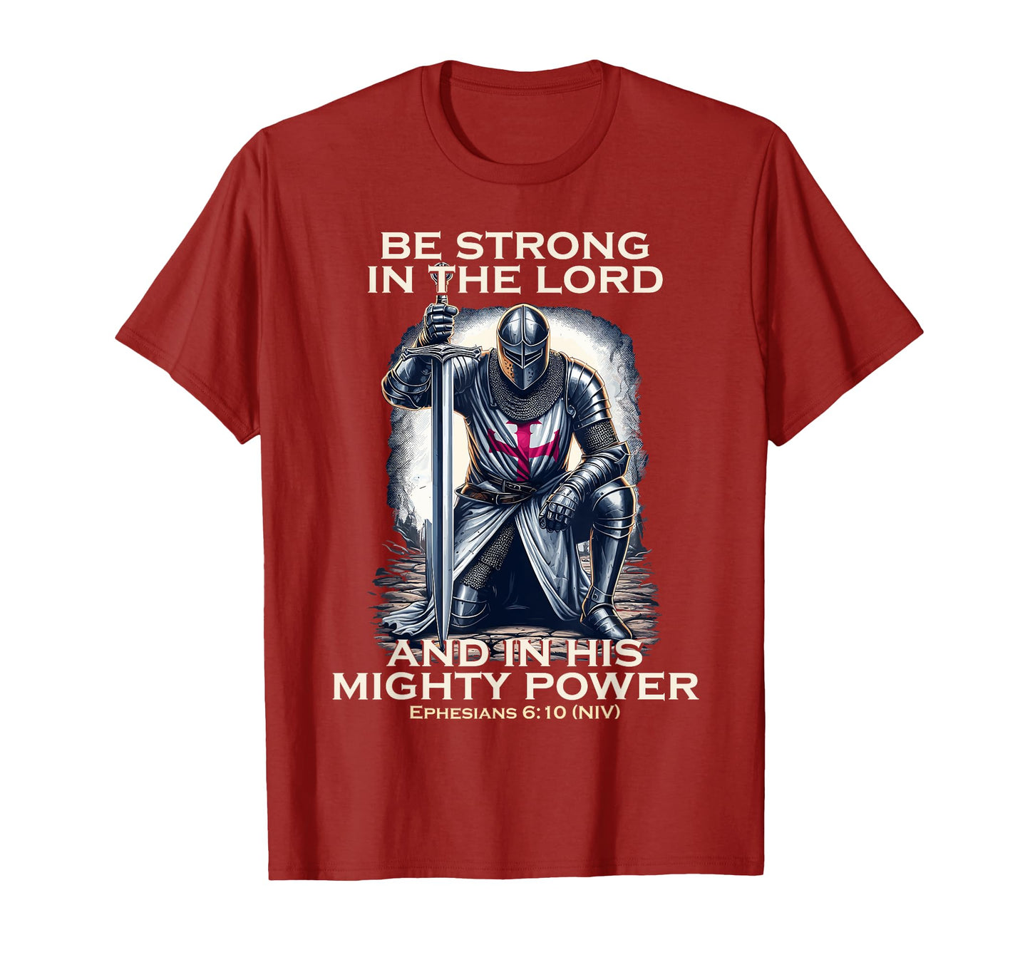 Templar Praying Knight Christian Bible Verse Saying Lord T-Shirt