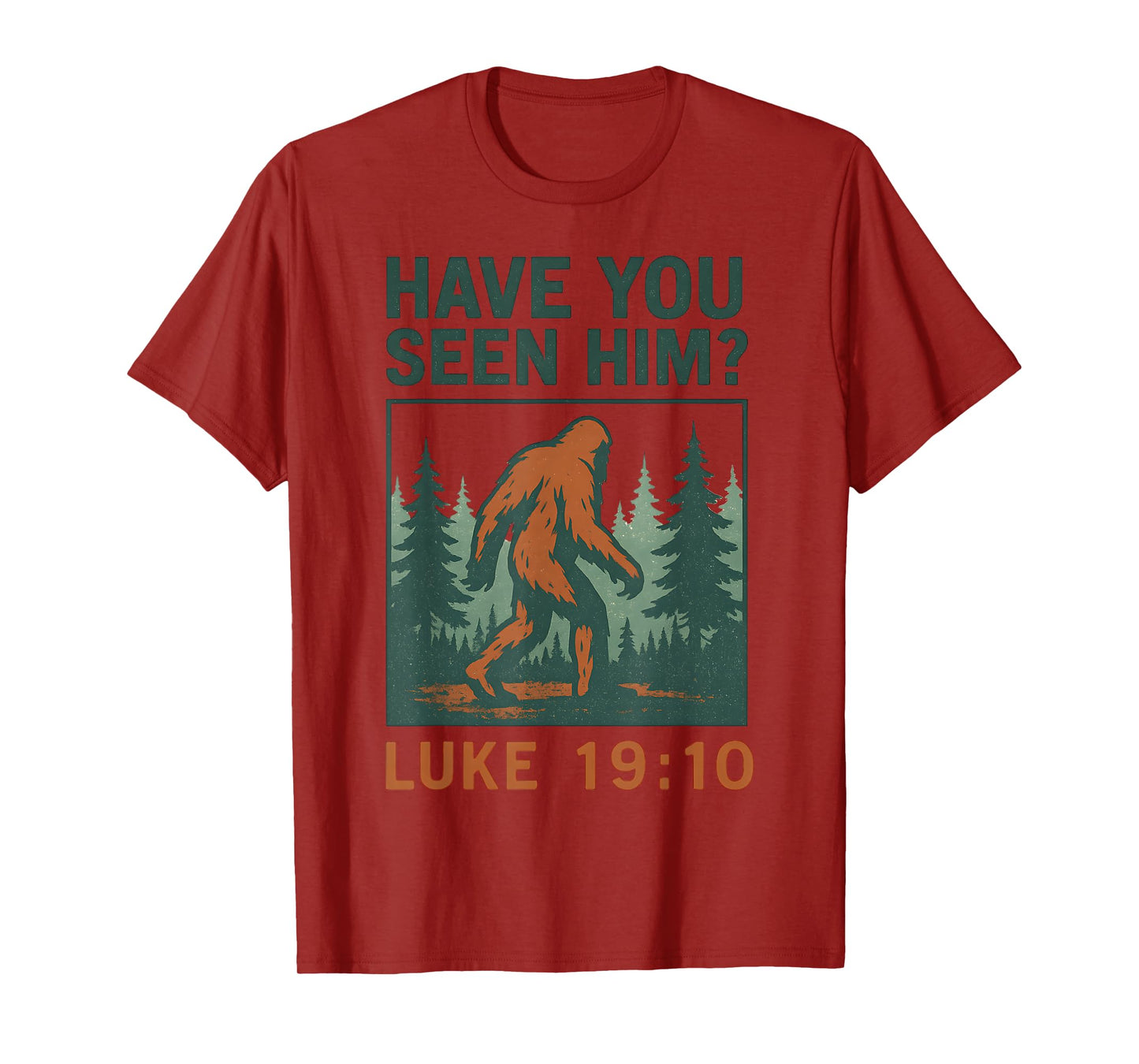 Bigfoot Christian Bible Verse Luke 19 10 Vintage Faith Based T-Shirt