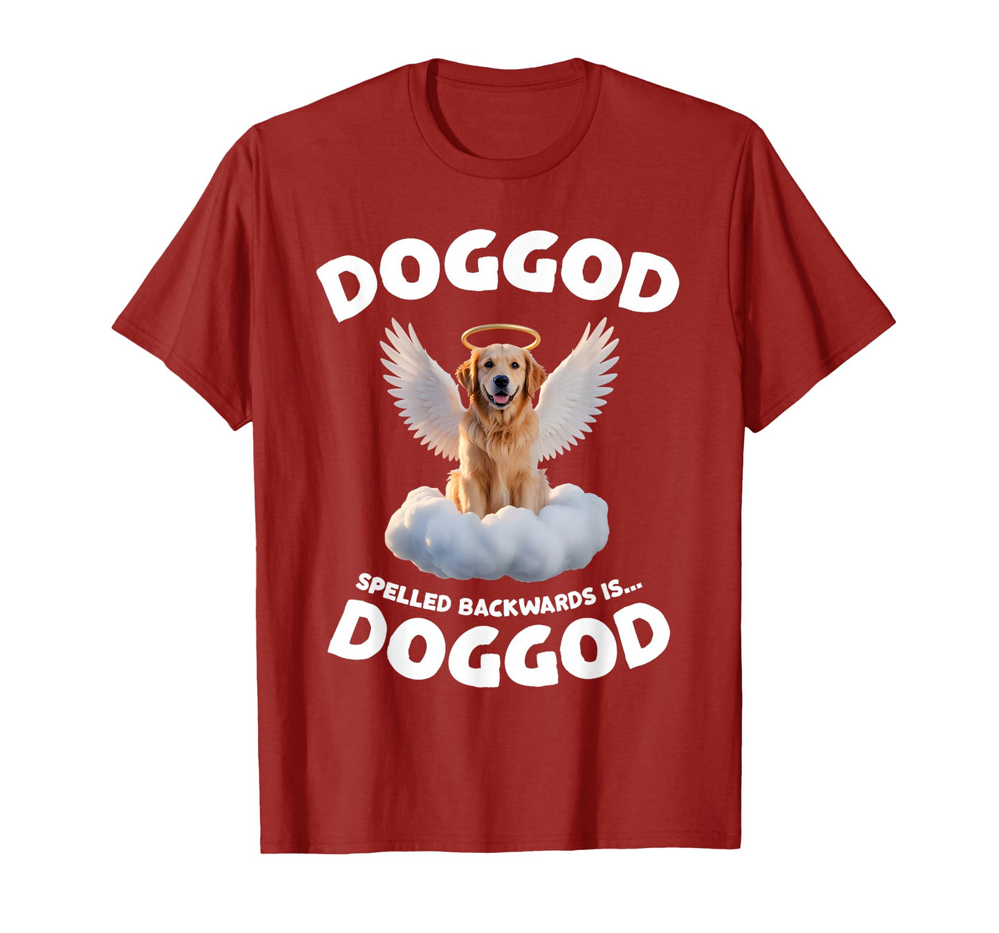 Dog God Funny Palindrome Design with Angel Dog Cloud T-Shirt