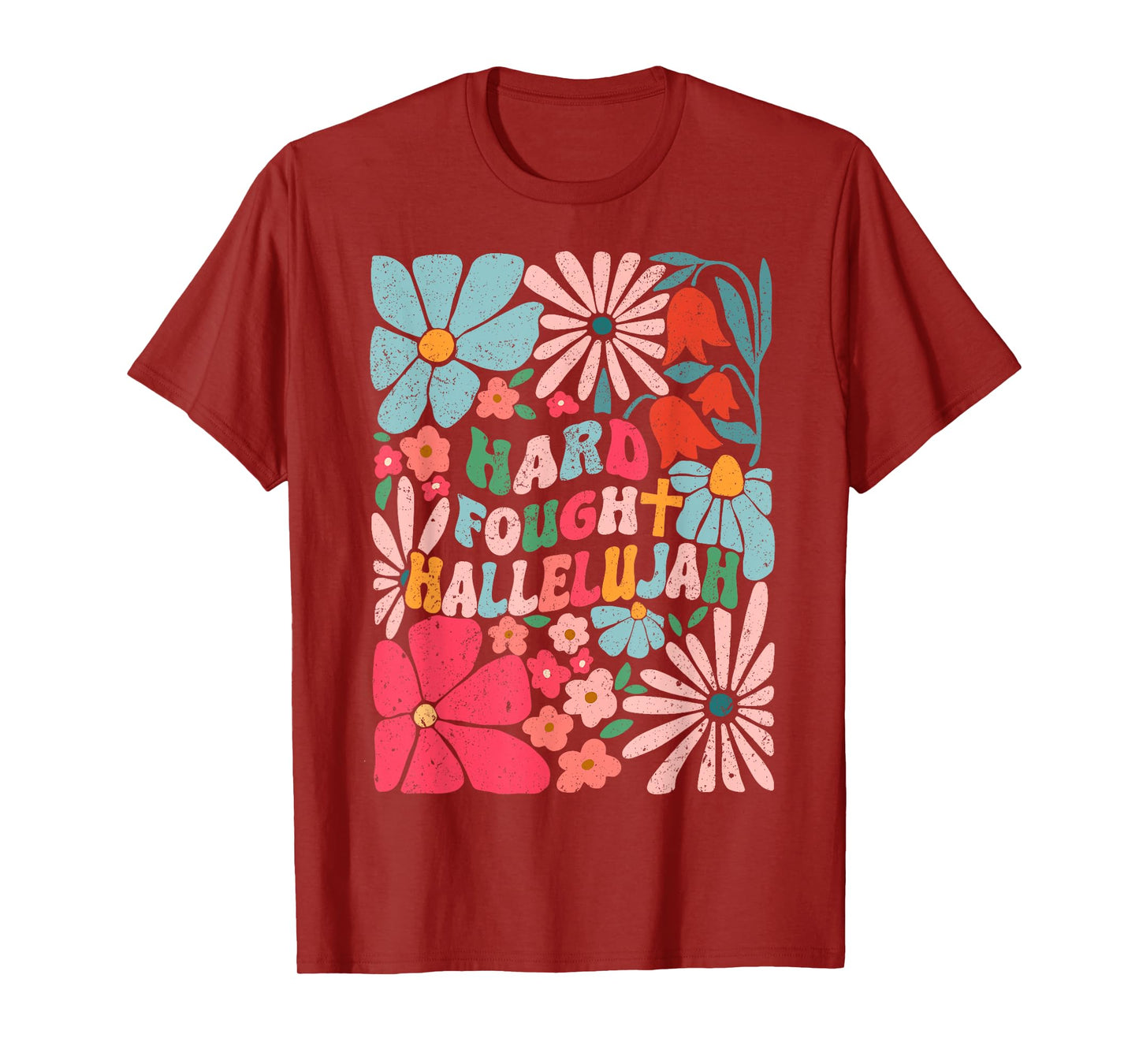 Retro Christian Hard Fought Hallelujah Men Women T-Shirt