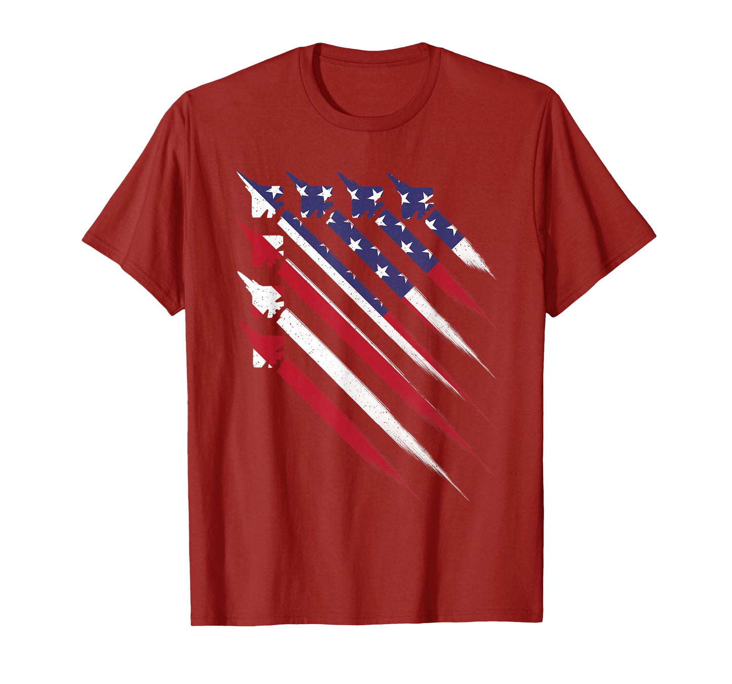 Patriotic 4th Of July Jet USA American Flag Men Boys T-Shirt