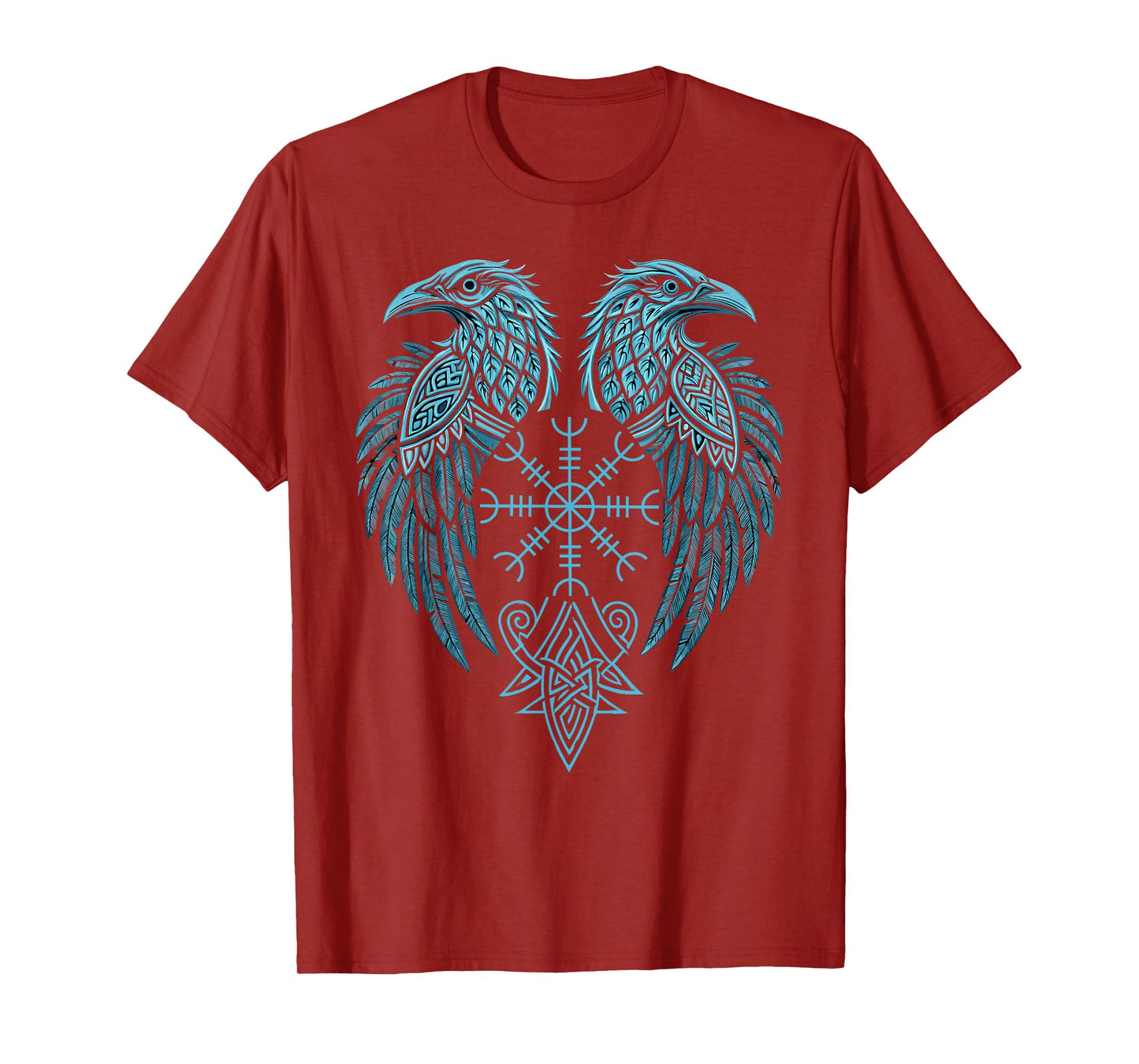Aegishjalmur - Norse Symbol - Huginn & Muninn Viking Raven T-Shirt