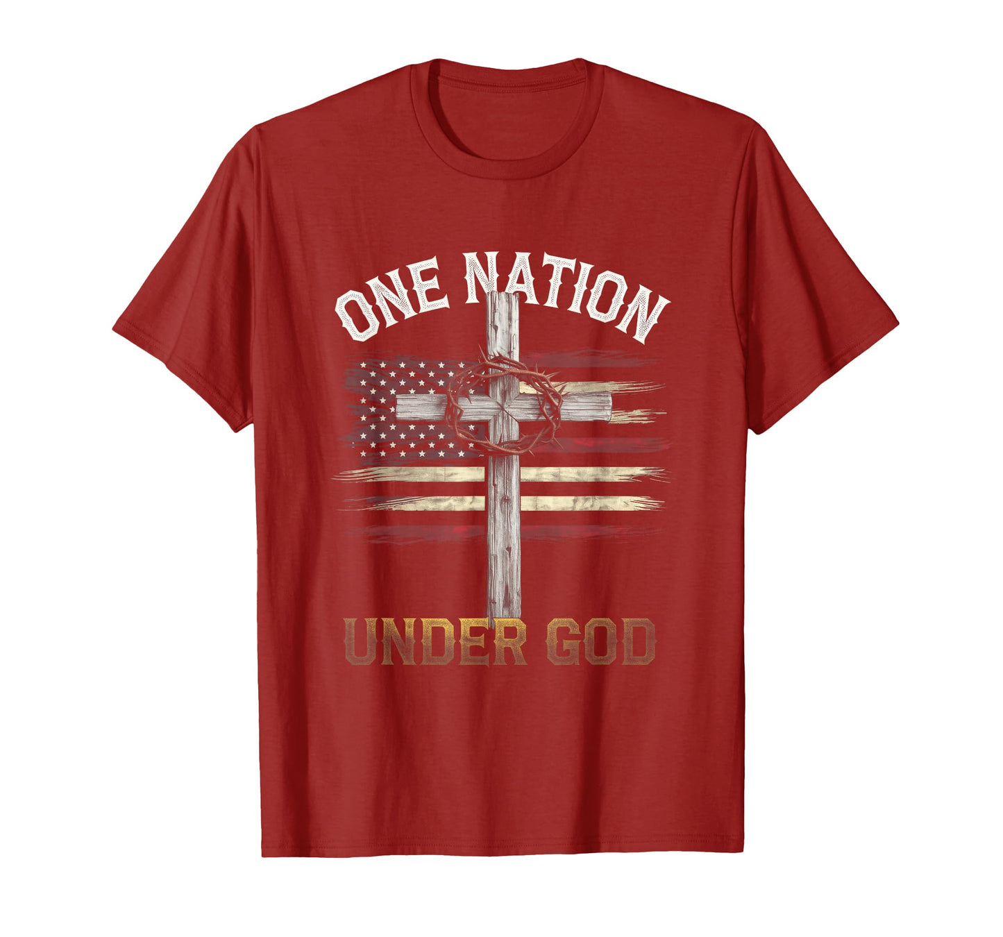 One Nation Under God - American Flag Christian T-Shirt