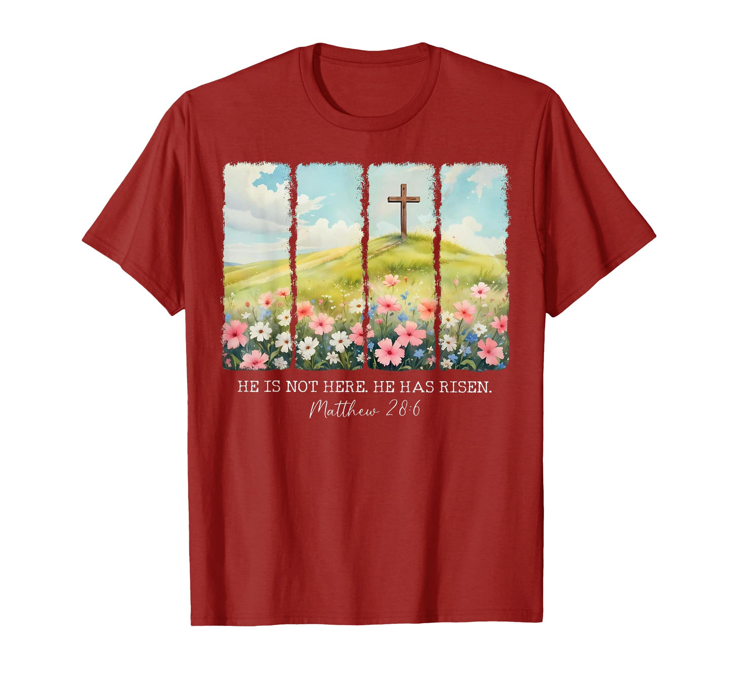 He Is Not Here He Has Risen Jesus Christian Happy Easter Tee T-Shirt