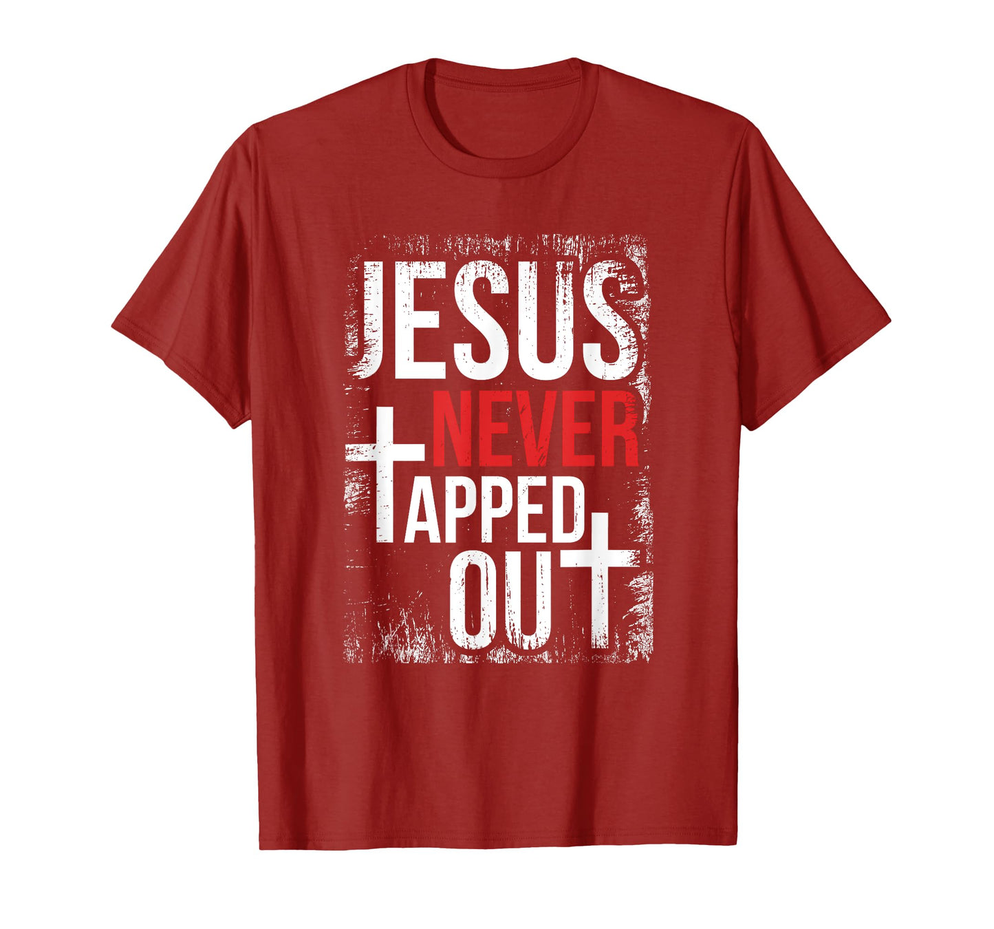 Jesus Never Tapped Out Christian Wrestling Faith Christian T-Shirt