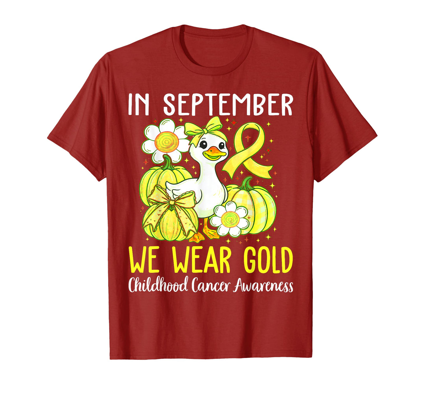 in September We Wear Gold Childhood Cancer Awareness Ribbon T-Shirt