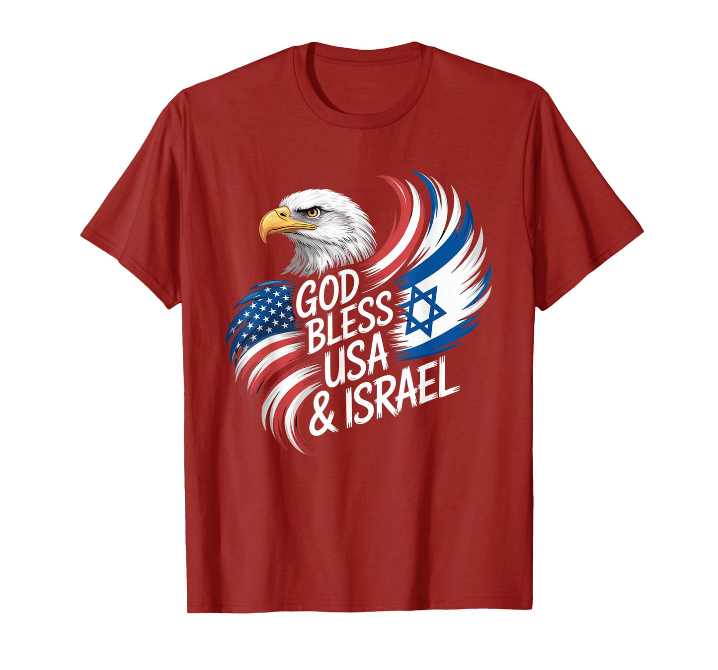 God Bless USA & Israel Support Patriotic Tee T-Shirt
