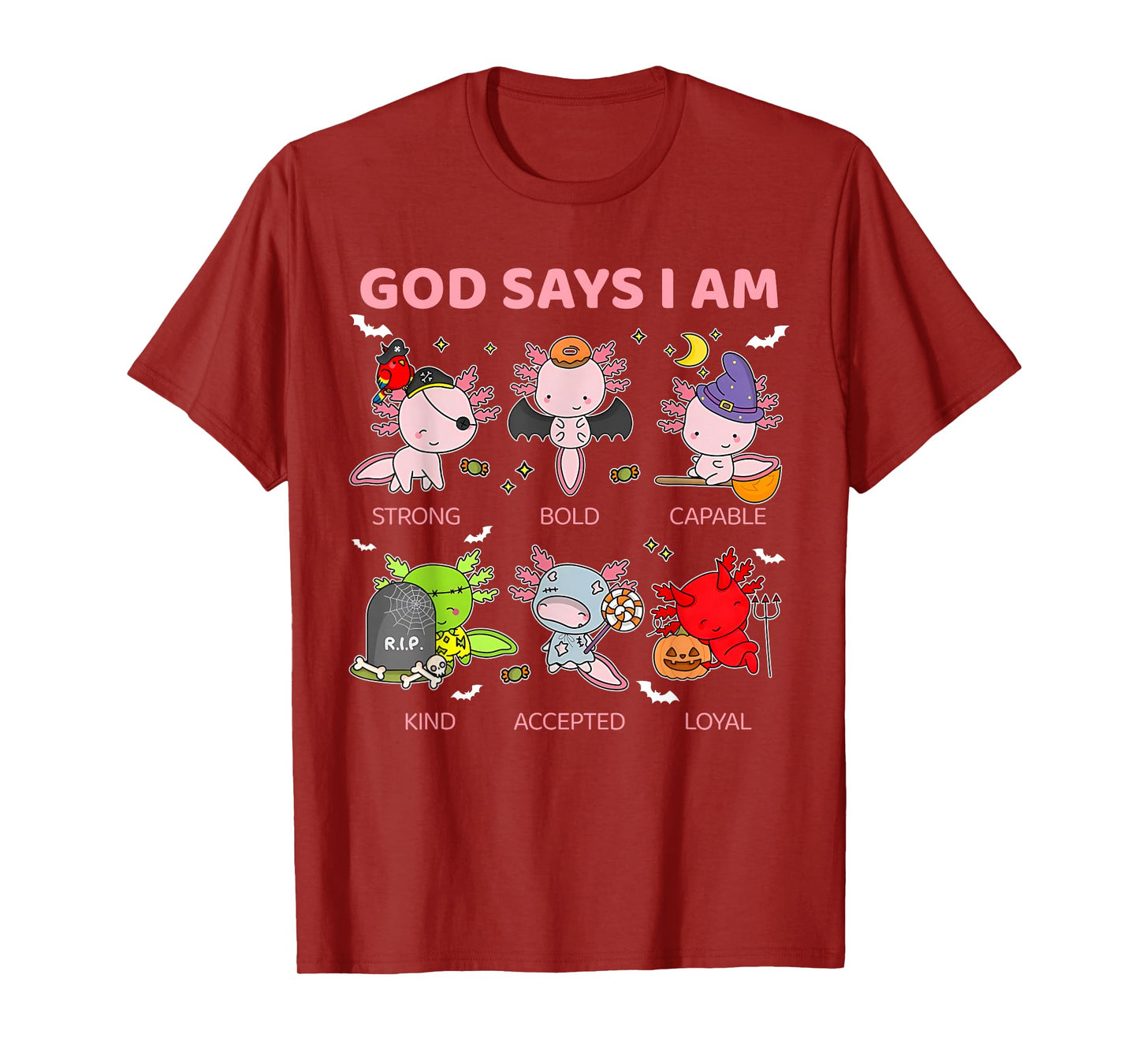 God Says I Am Axolotl Halloween Costume Boys Girls Youth T-Shirt