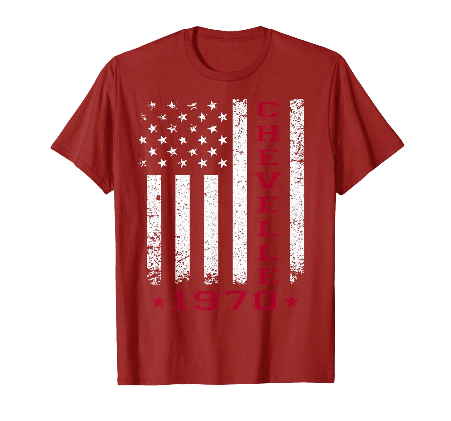 American Flag Jersey Style Chevelle 70 1970 Muscle Car T-Shirt