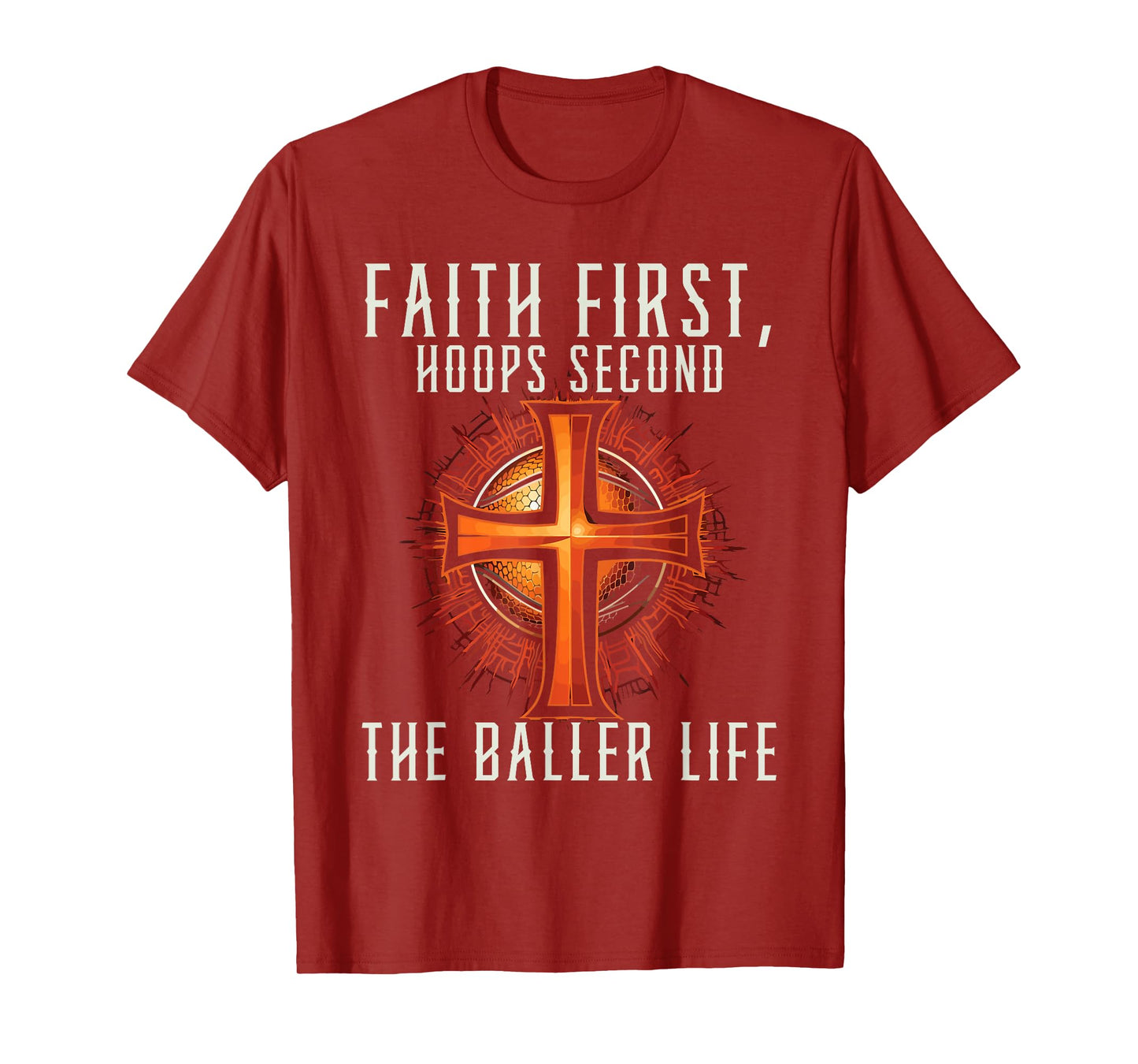 Basketball And Jesus Christ Christian Believer Hooper T-Shirt