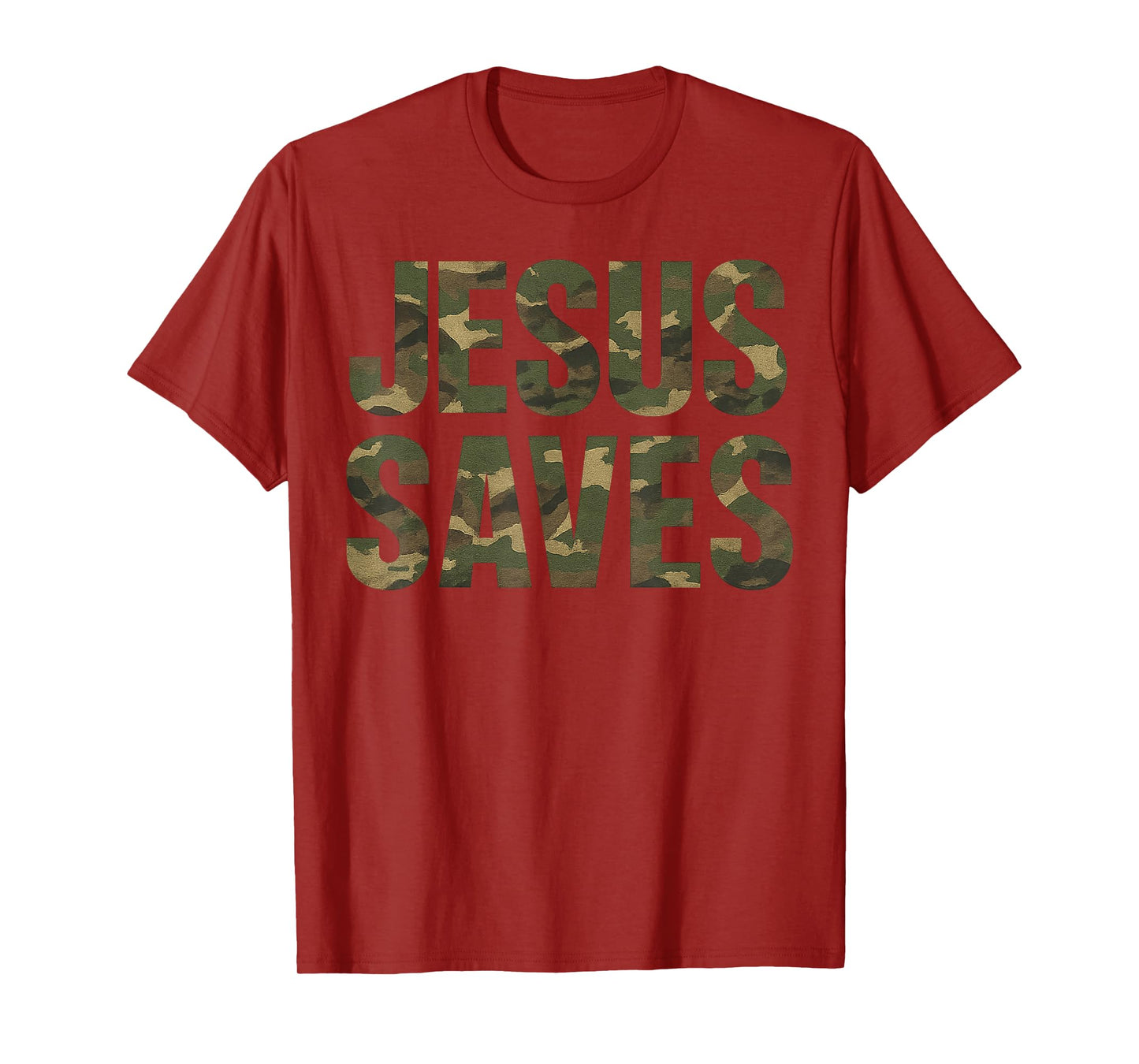 Vintage Christian Faith Quote Jesus Saves Camo T-Shirt