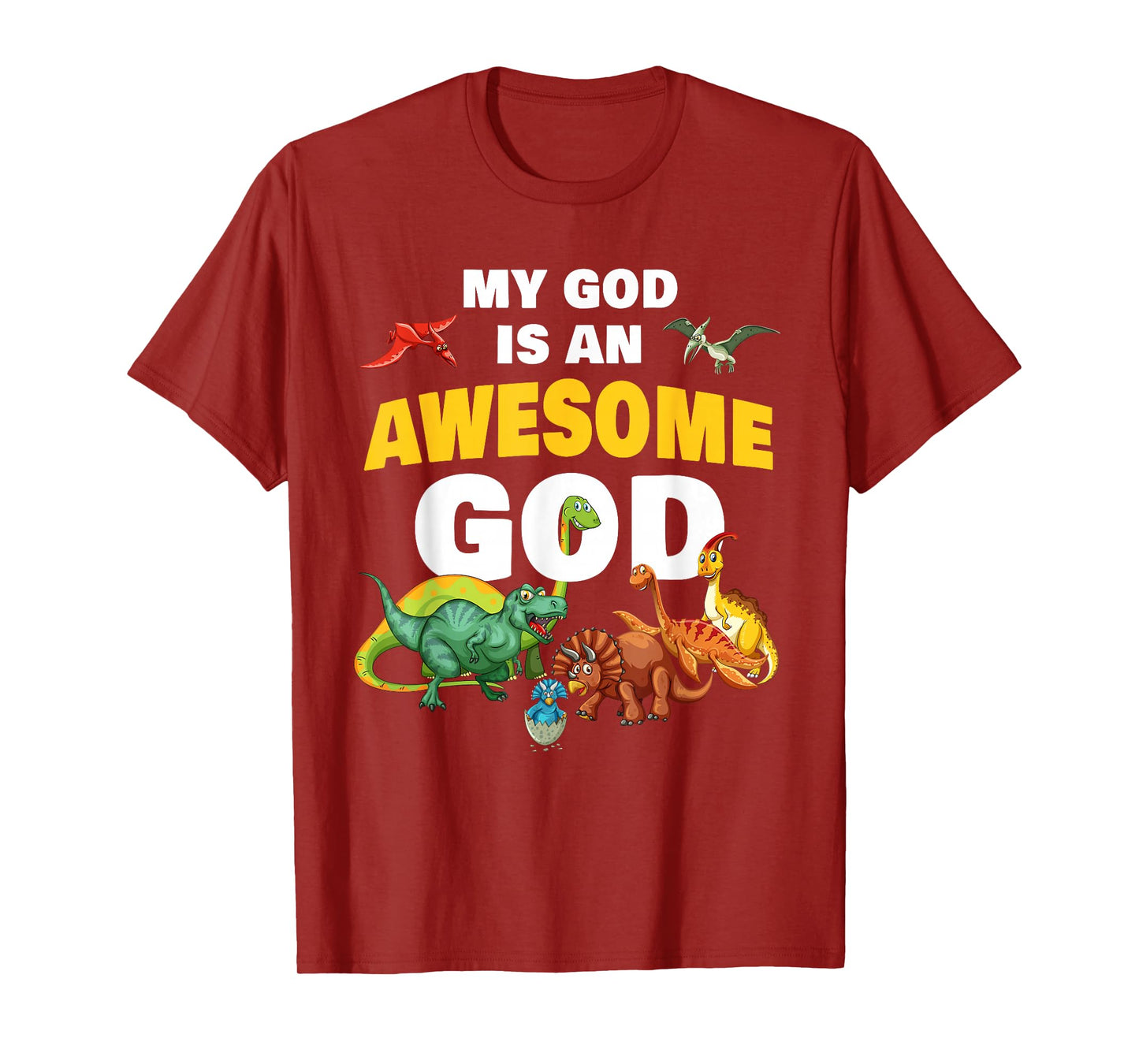 My GOD is an Awesome GOD – Christian Faith Kids Dinosaur T-Shirt