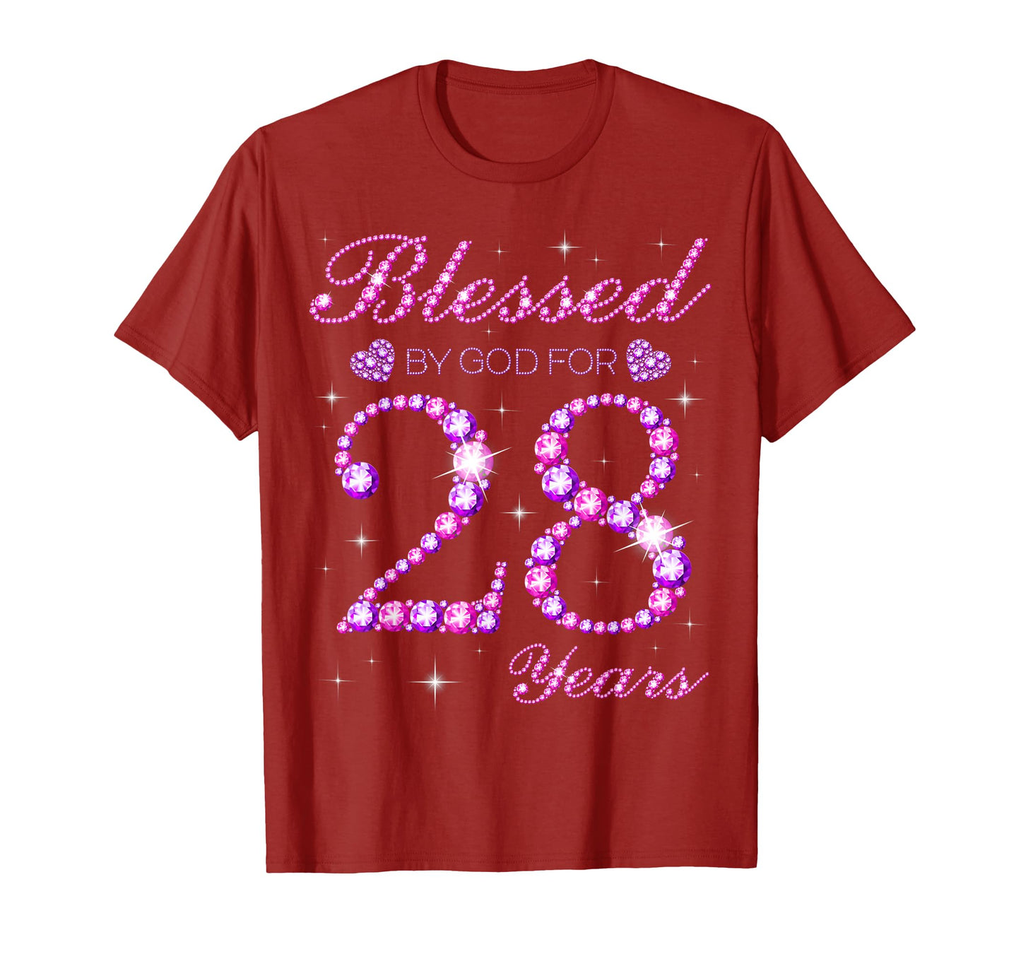 Blessed by God for 28 Years Old 28th Birthday Party T-Shirt