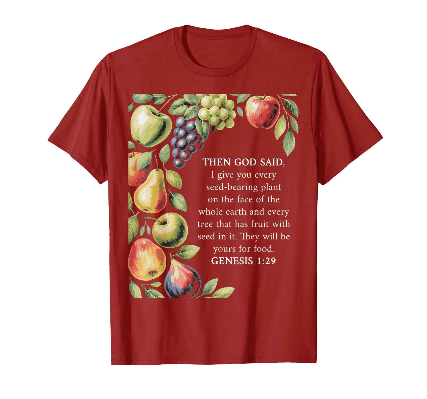 Genesis 1:29 Plant Based Diet Vegan Bible Verse T-Shirt