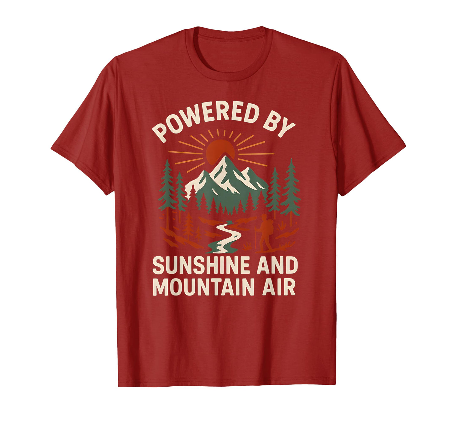 Mountain Powered by Sunshine Vintage Mens Christian Faith T-Shirt