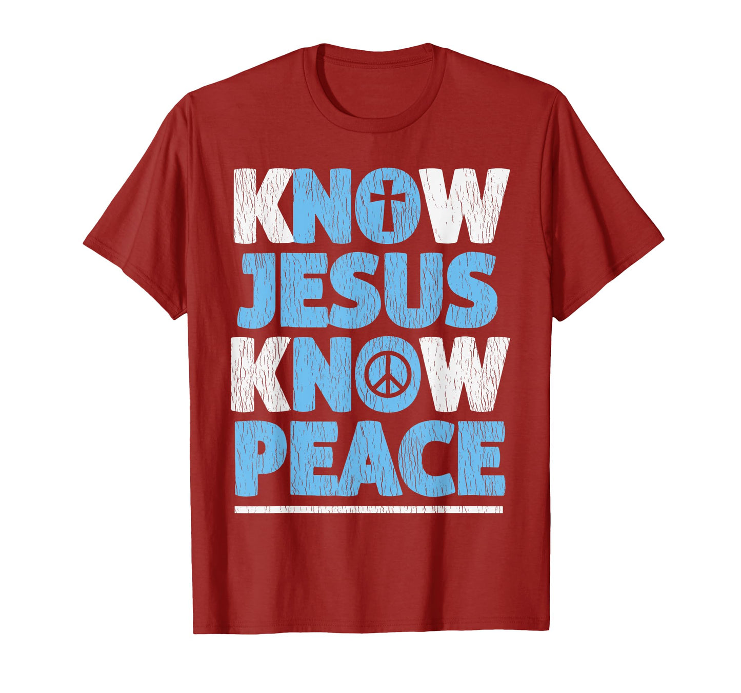Vintage Know Jesus Know Peace Bible Verse Christian Pajama T-Shirt
