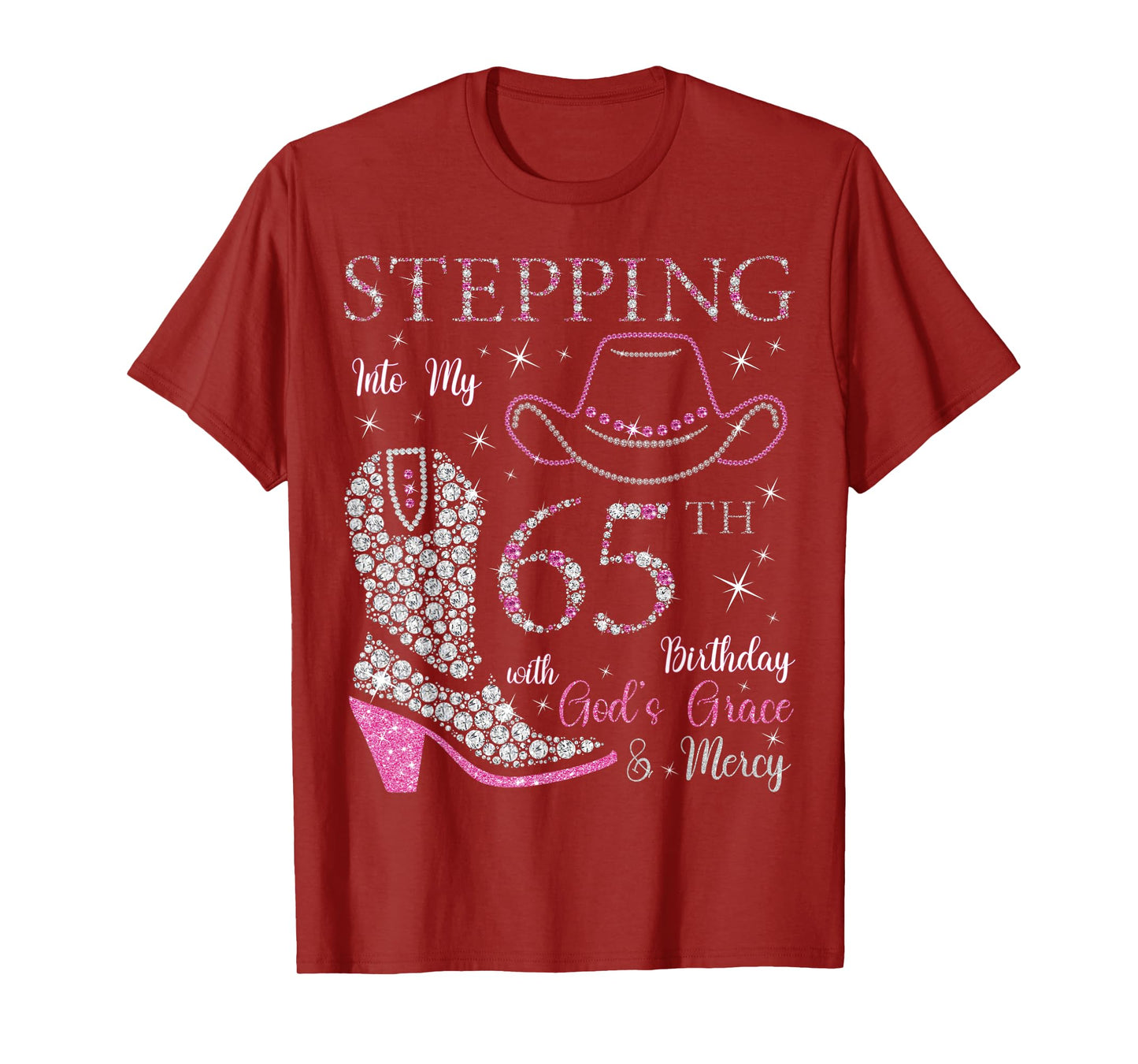Stepping Into My 65th Birthday With God's Grace and Mercy T-Shirt
