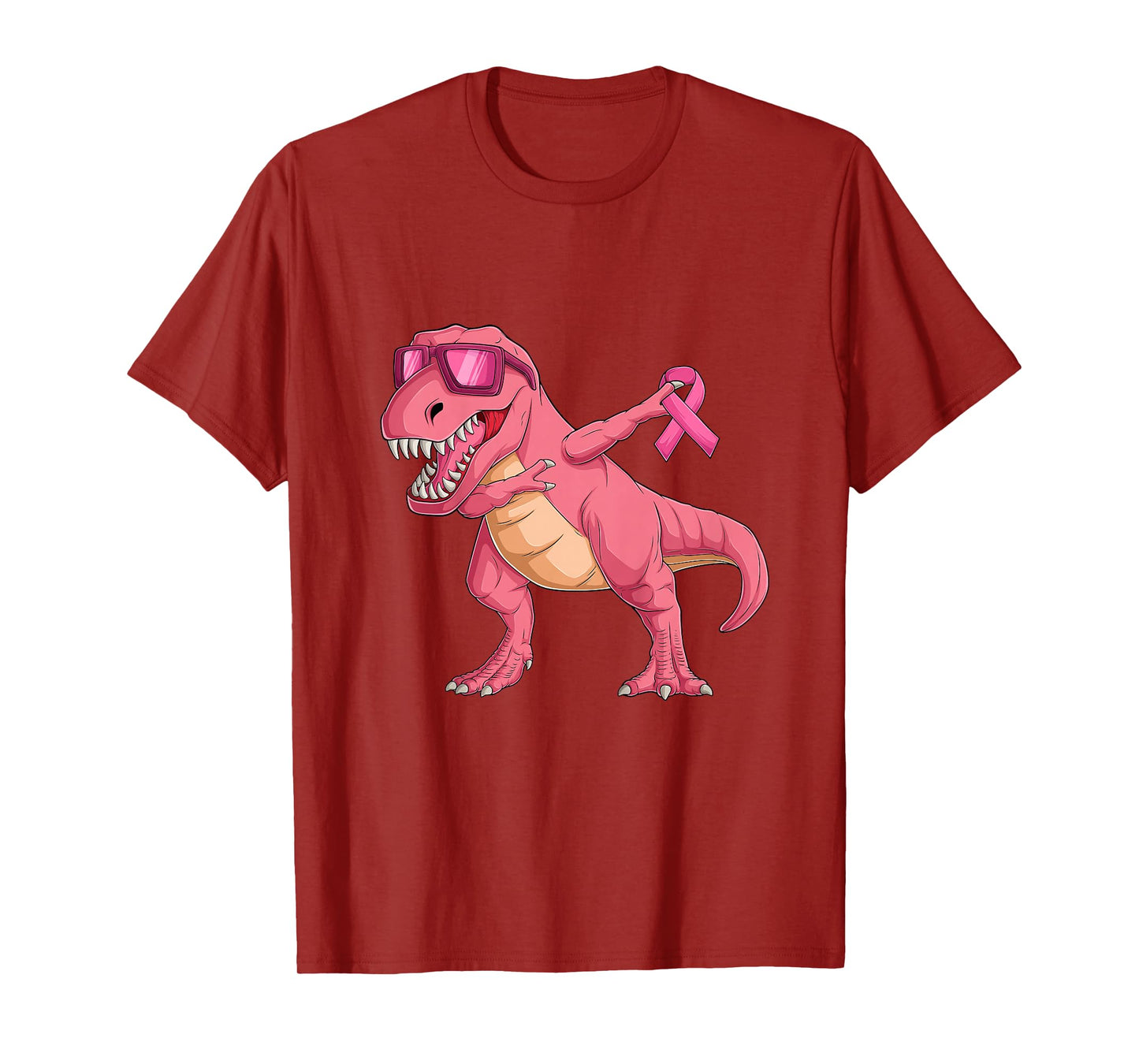 Pink Ribbon T-Rex Kids Breast Cancer Awareness for Boys Kids T-Shirt
